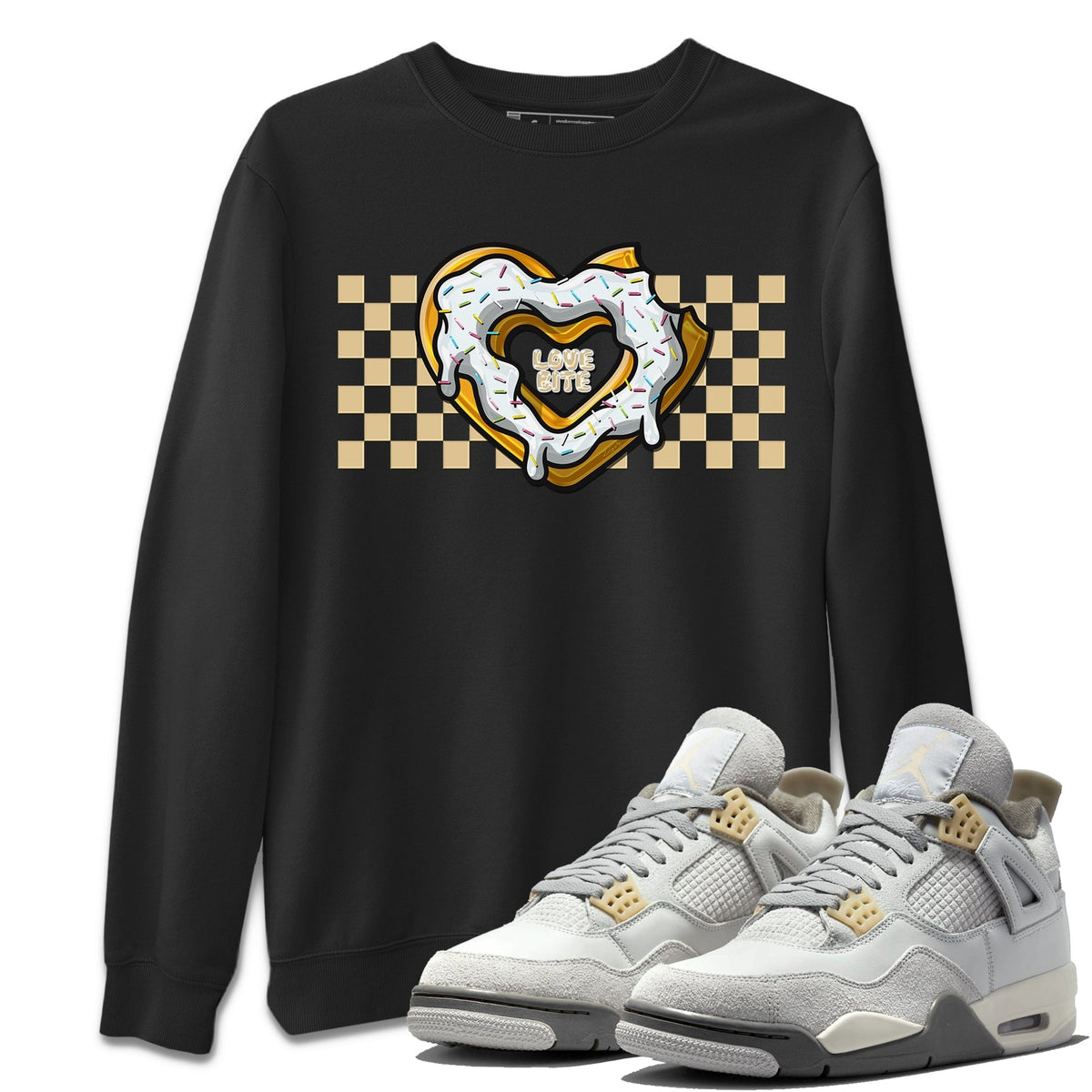 Jordan 4 Craft Sneaker Matching T-Shirt Love Bite Sneaker Tees Jordan 4 Craft Sneaker Release Tees Crew Neck Tees
