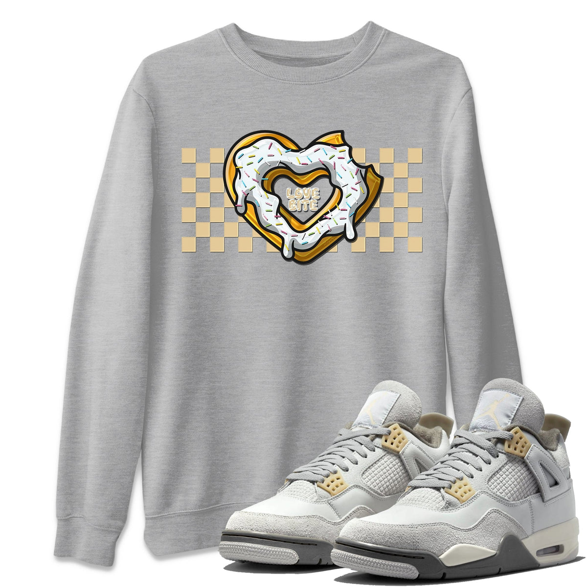 Jordan 4 Craft Sneaker Matching T-Shirt Love Bite Sneaker Tees Jordan 4 Craft Sneaker Release Tees Crew Neck Tees