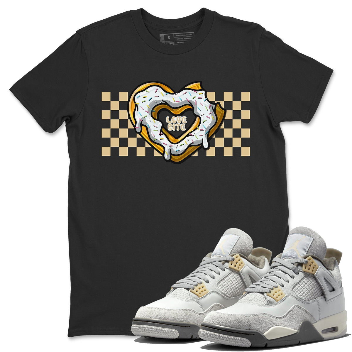 Jordan 4 Craft Sneaker Matching T-Shirt Love Bite Sneaker Tees Jordan 4 Craft Sneaker Release Tees Crew Neck Tees