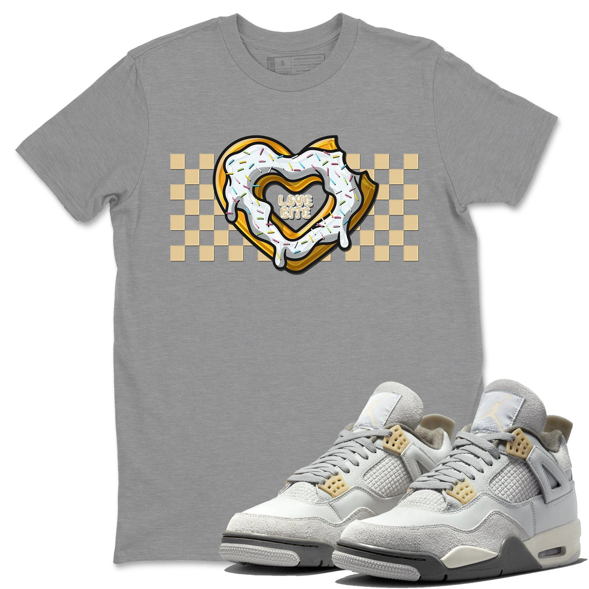 Jordan 4 Craft Sneaker Matching T-Shirt Love Bite Sneaker Tees Jordan 4 Craft Sneaker Release Tees Crew Neck Tees