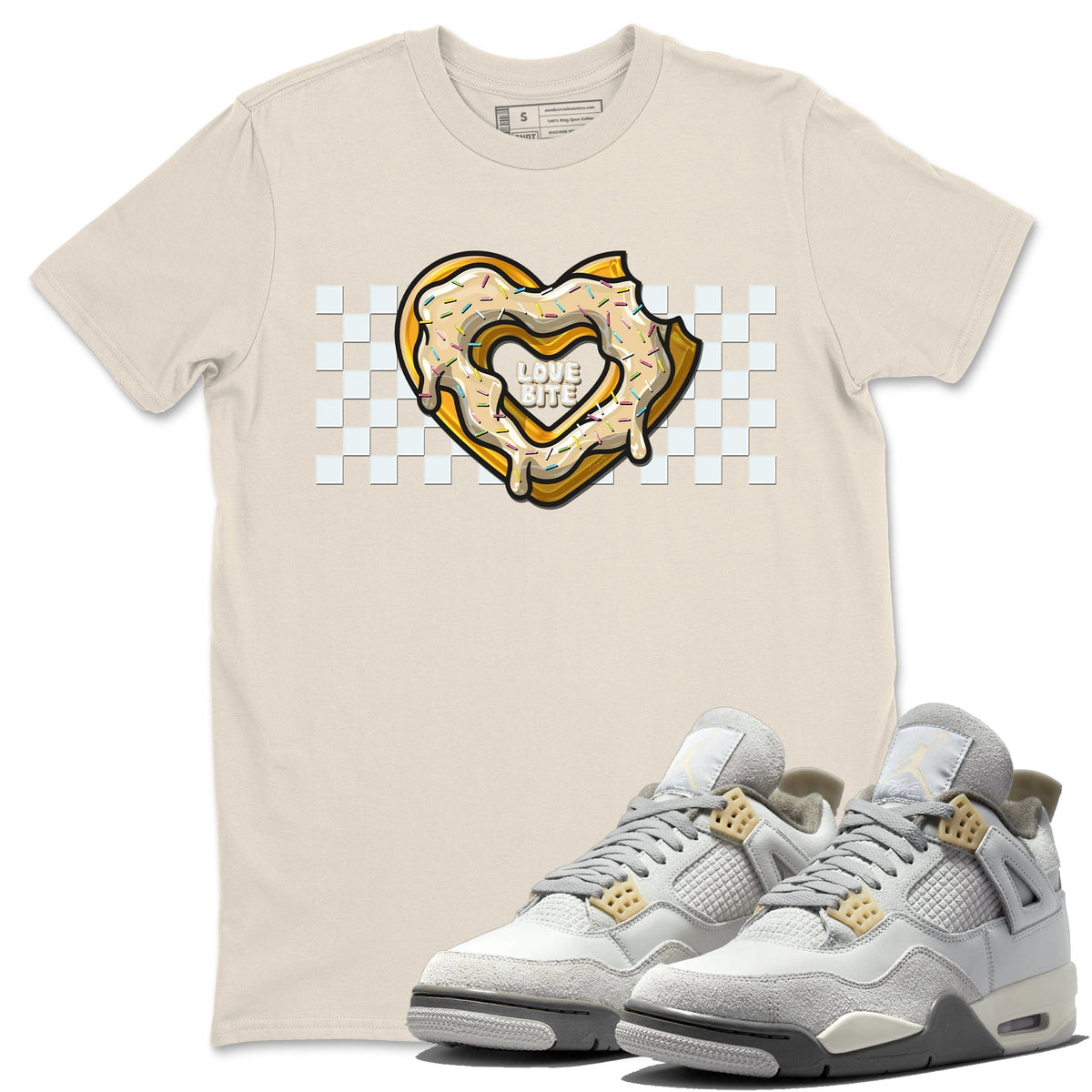 Jordan 4 Craft Sneaker Matching T-Shirt Love Bite Sneaker Tees Jordan 4 Craft Sneaker Release Tees Crew Neck Tees