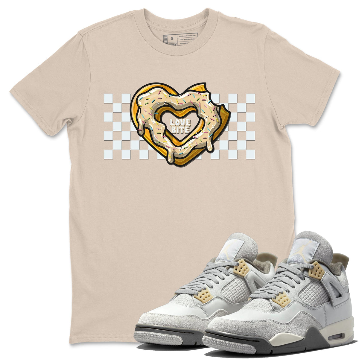 Jordan 4 Craft Sneaker Matching T-Shirt Love Bite Sneaker Tees Jordan 4 Craft Sneaker Release Tees Crew Neck Tees
