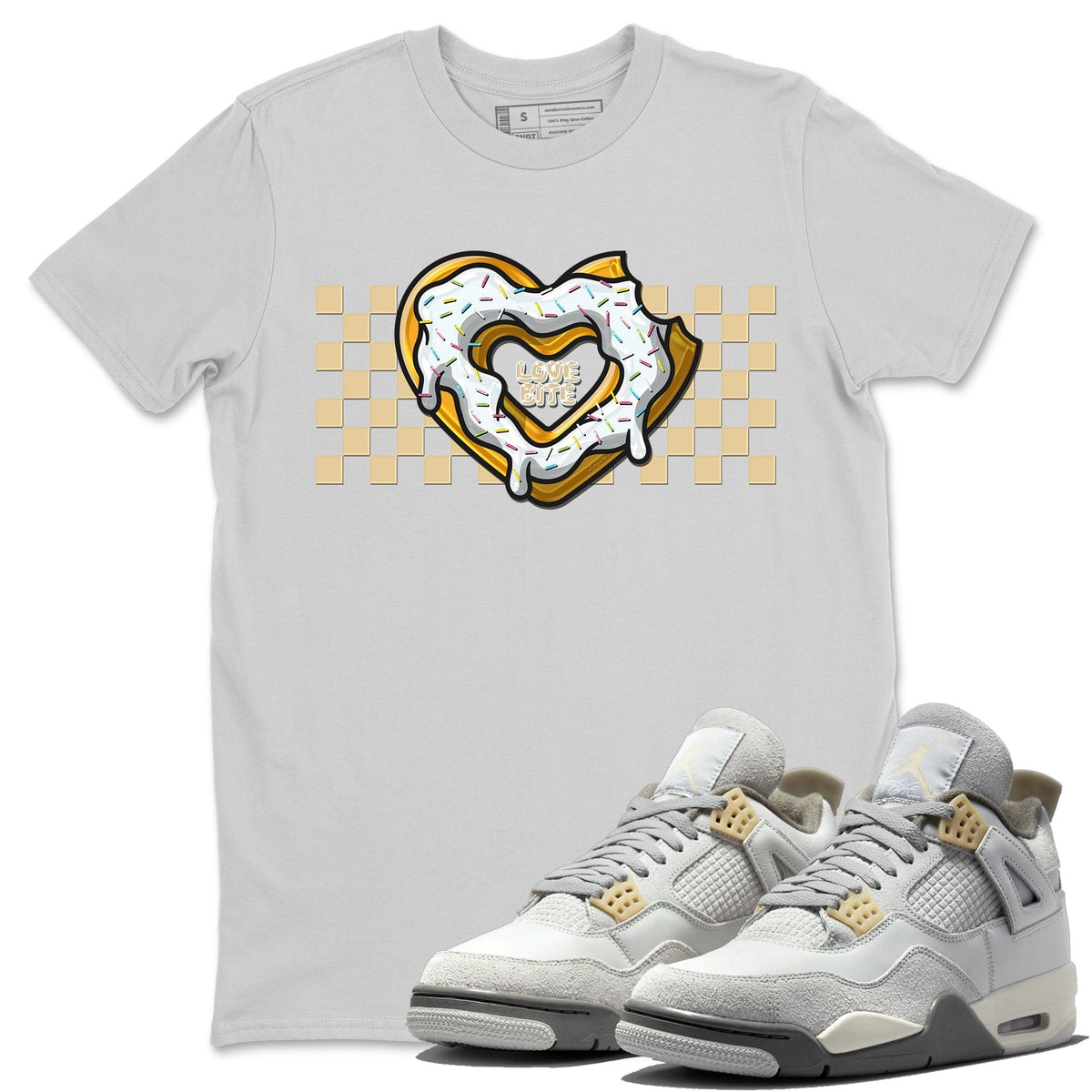 Jordan 4 Craft Sneaker Matching T-Shirt Love Bite Sneaker Tees Jordan 4 Craft Sneaker Release Tees Crew Neck Tees