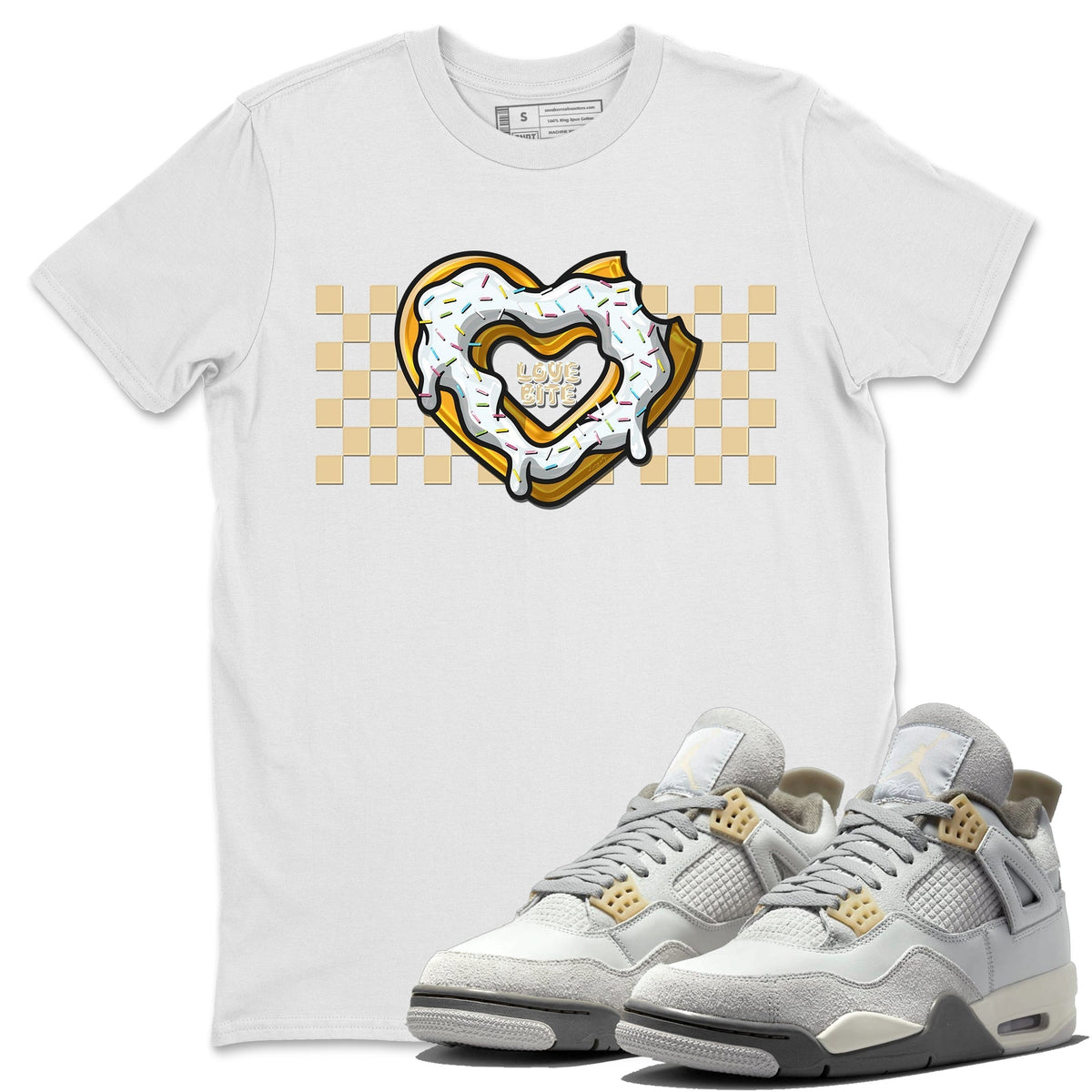 Jordan 4 Craft Sneaker Matching T-Shirt Love Bite Sneaker Tees Jordan 4 Craft Sneaker Release Tees Crew Neck Tees