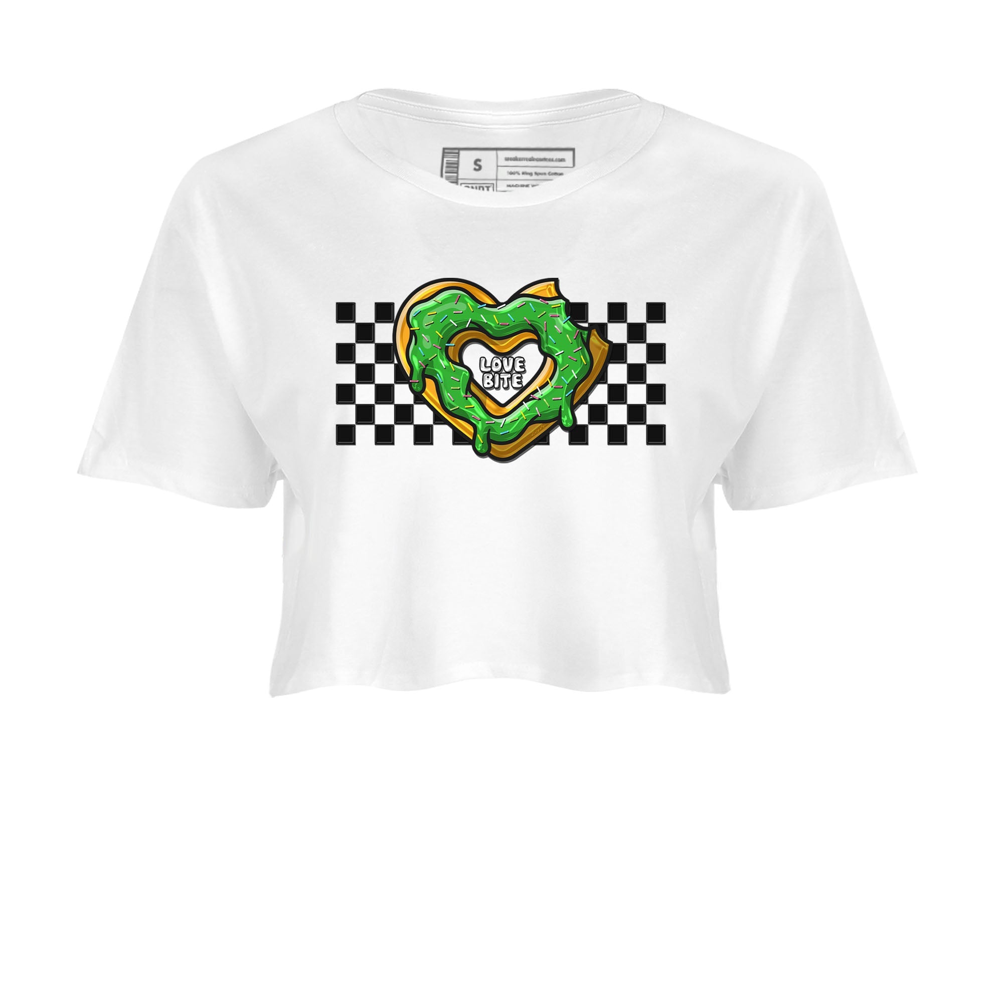 5s Lucky Green shirt to match jordans Love Bite sneaker tees Air Jordan 5 Lucky Green Drip Gear Zone White 2 crop length shirt