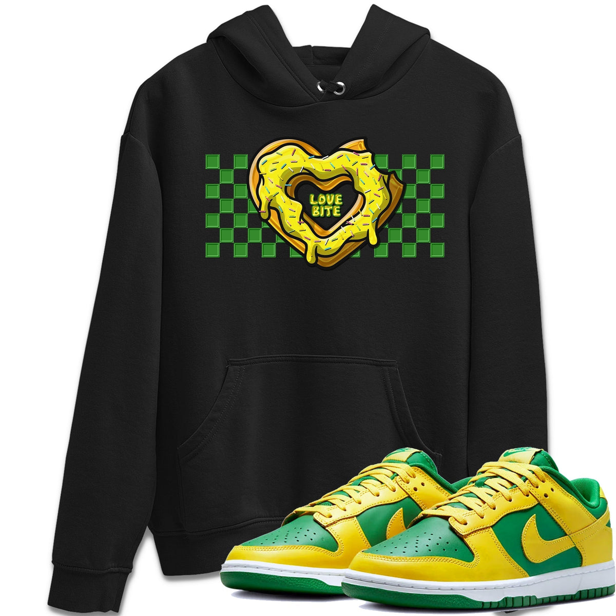 Dunk Reverse Brazil Sneaker Match Tees Love Bite Sneaker Tees Dunk Reverse Brazil Jordan to match sneaker T-Shirt Crew Neck Shirts