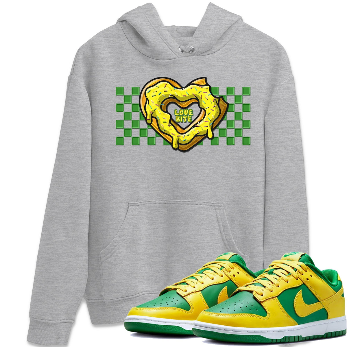 Dunk Reverse Brazil Sneaker Match Tees Love Bite Sneaker Tees Dunk Reverse Brazil Jordan to match sneaker T-Shirt Crew Neck Shirts