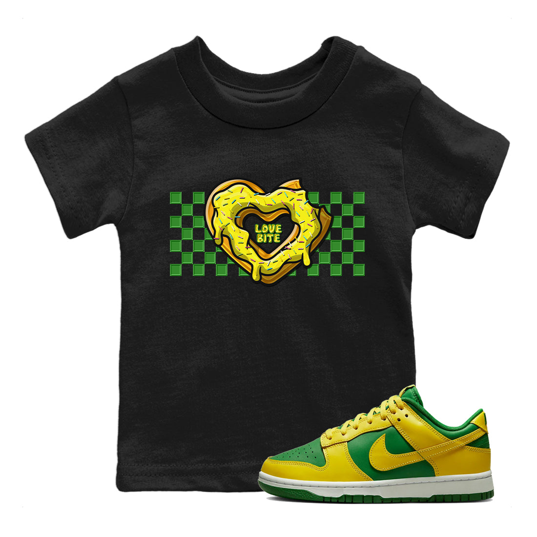 Dunk Reverse Brazil Sneaker Match Tees Love Bite Sneaker Tees Dunk Reverse Brazil Jordan to match sneaker T-Shirt Kids Shirts