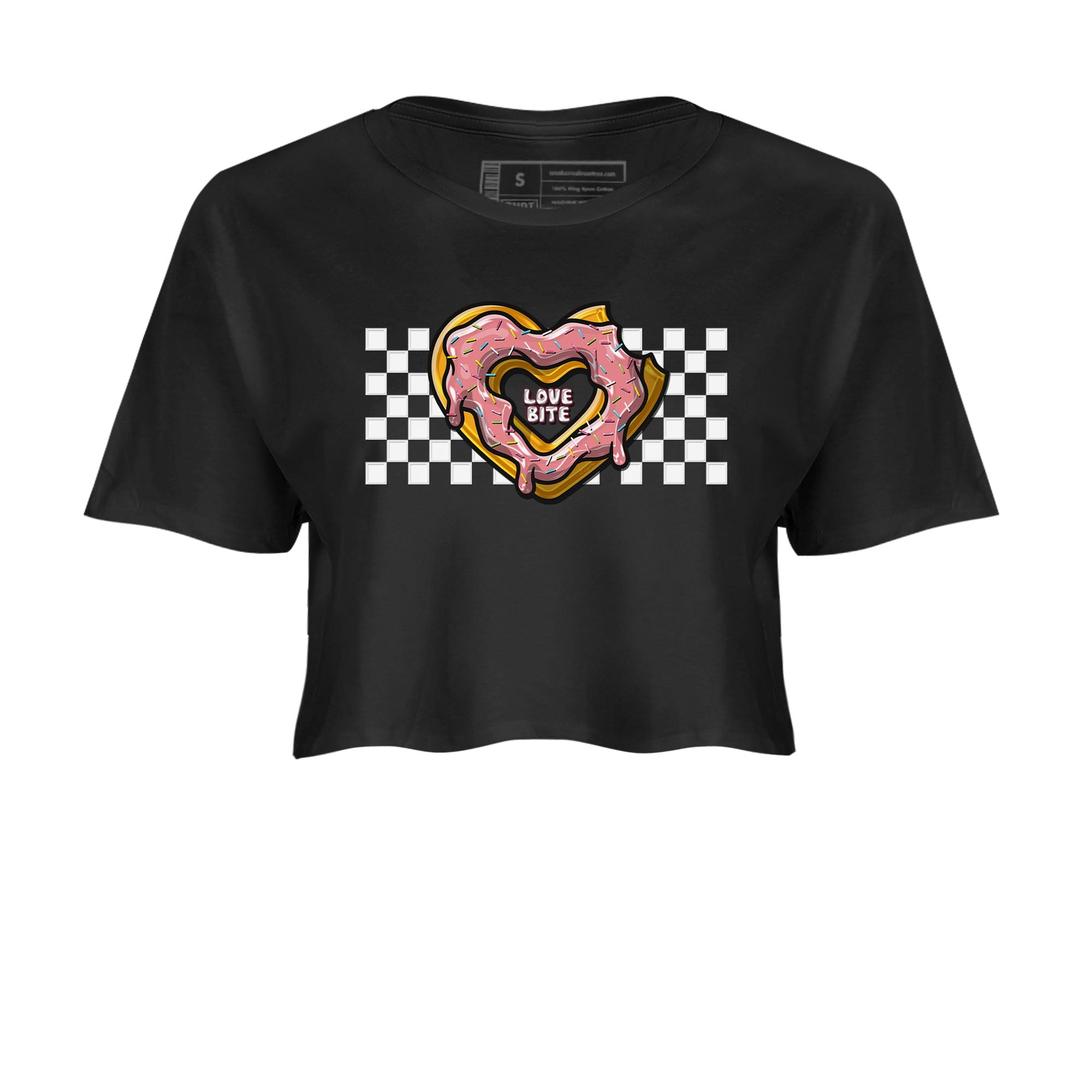 Dunk Valentine's Day shirt to match jordans Love Bite sneaker tees Dunks Valentine's Day Drip Gear Zone Black 2 crop length shirt