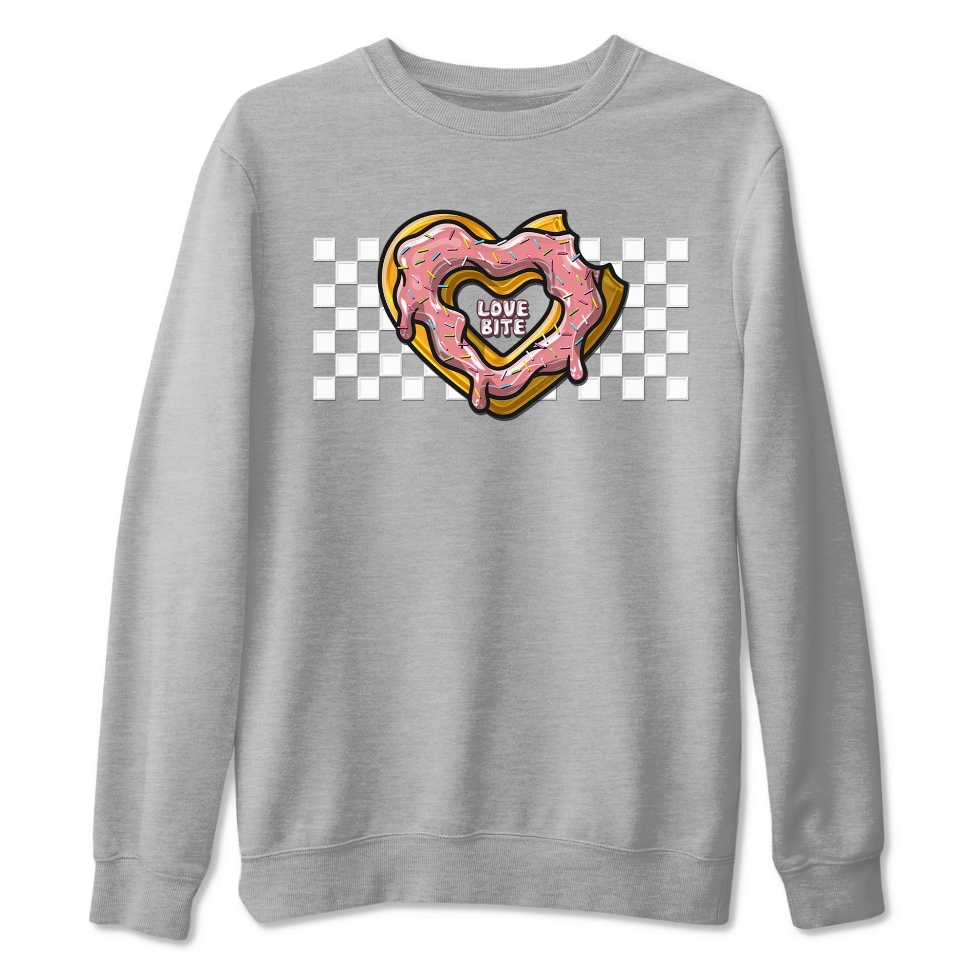 Dunk Valentine's Day shirt to match jordans Love Bite sneaker tees Dunks Valentine's Day Drip Gear Zone unisex cotton Heather Grey 2 crew neck shirt