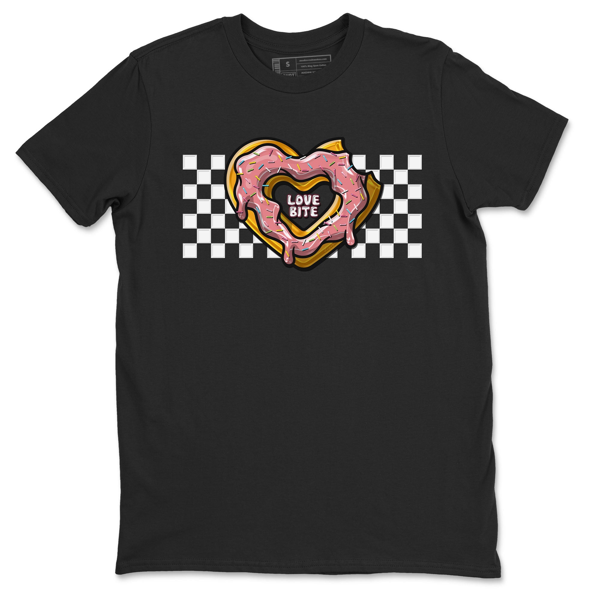 Dunk Valentine's Day shirt to match jordans Love Bite sneaker tees Dunks Valentine's Day Drip Gear Zone unisex cotton Black 2 crew neck shirt