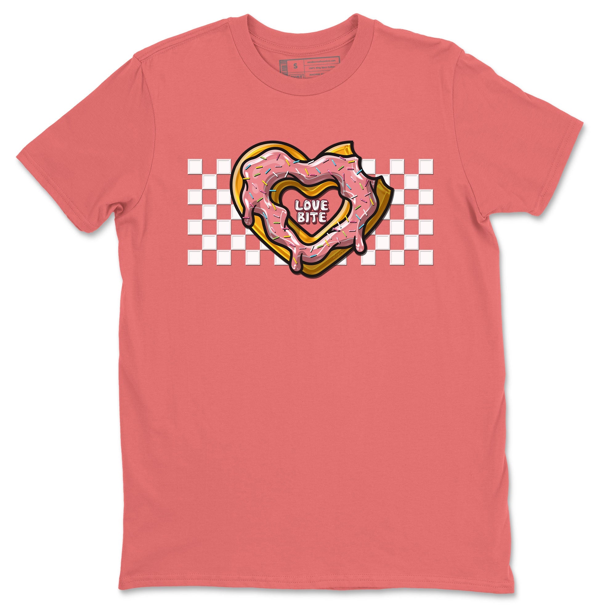 Dunk Valentine's Day shirt to match jordans Love Bite sneaker tees Dunks Valentine's Day Drip Gear Zone unisex cotton Coral 2 crew neck shirt