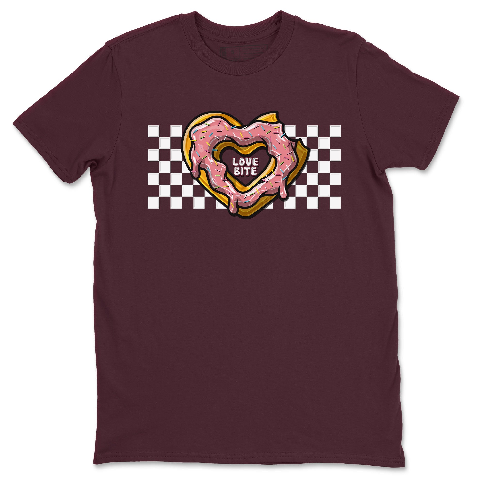 Dunk Valentine's Day shirt to match jordans Love Bite sneaker tees Dunks Valentine's Day Drip Gear Zone unisex cotton Maroon 2 crew neck shirt