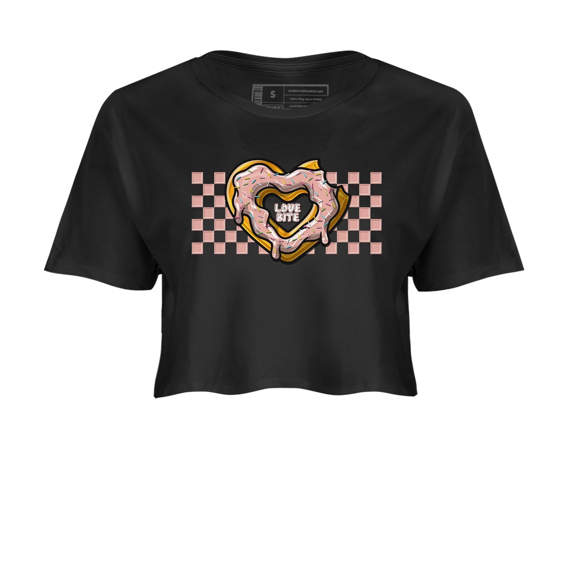 Nike Dunks Low Rose Whisper shirt to match jordans Love Bite Streetwear Sneaker Shirt Nike Dunk Rose Whisper Drip Gear Zone Sneaker Matching Clothing Black 2 Crop T-Shirt