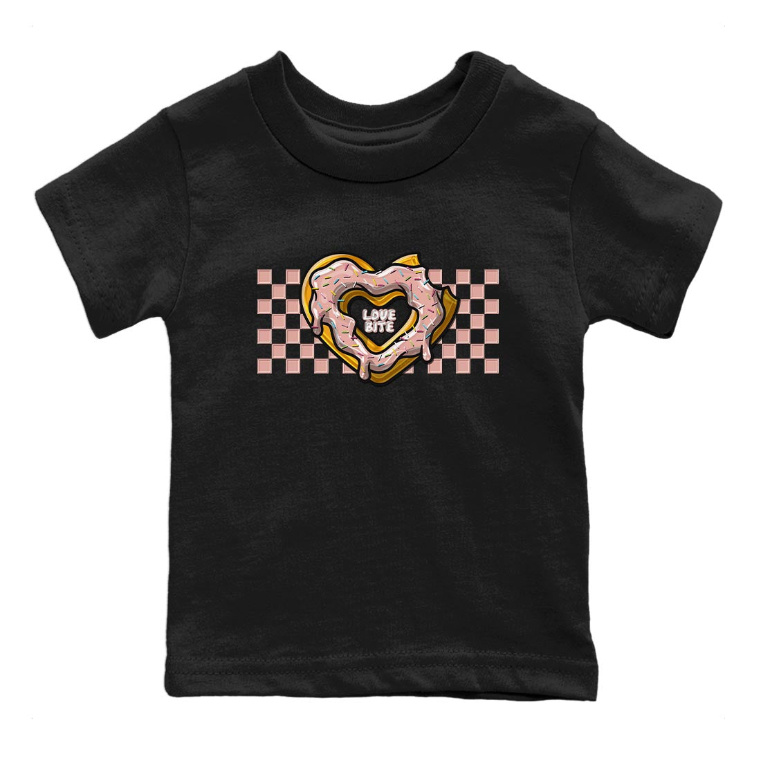 Nike Dunks Low Rose Whisper shirt to match jordans Love Bite Streetwear Sneaker Shirt Nike Dunk Rose Whisper Drip Gear Zone Sneaker Matching Clothing Baby Toddler Black 2 T-Shirt