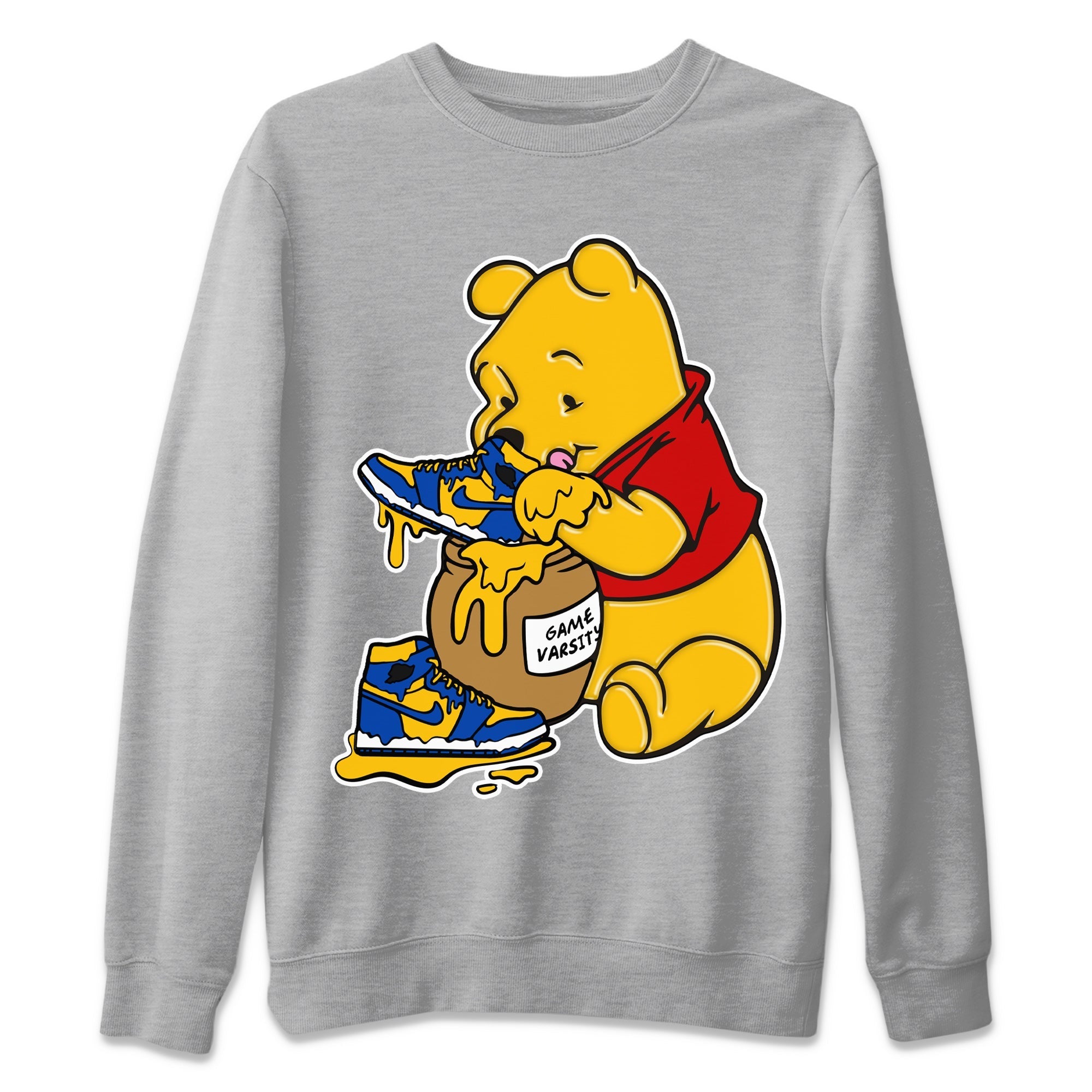 Jordan 1 Game Royal Varsity Maize Sneaker Match Tees Love Honey Sneaker Tees Jordan 1 Game Royal Varsity Maize Sneaker Release Tees Unisex Shirts