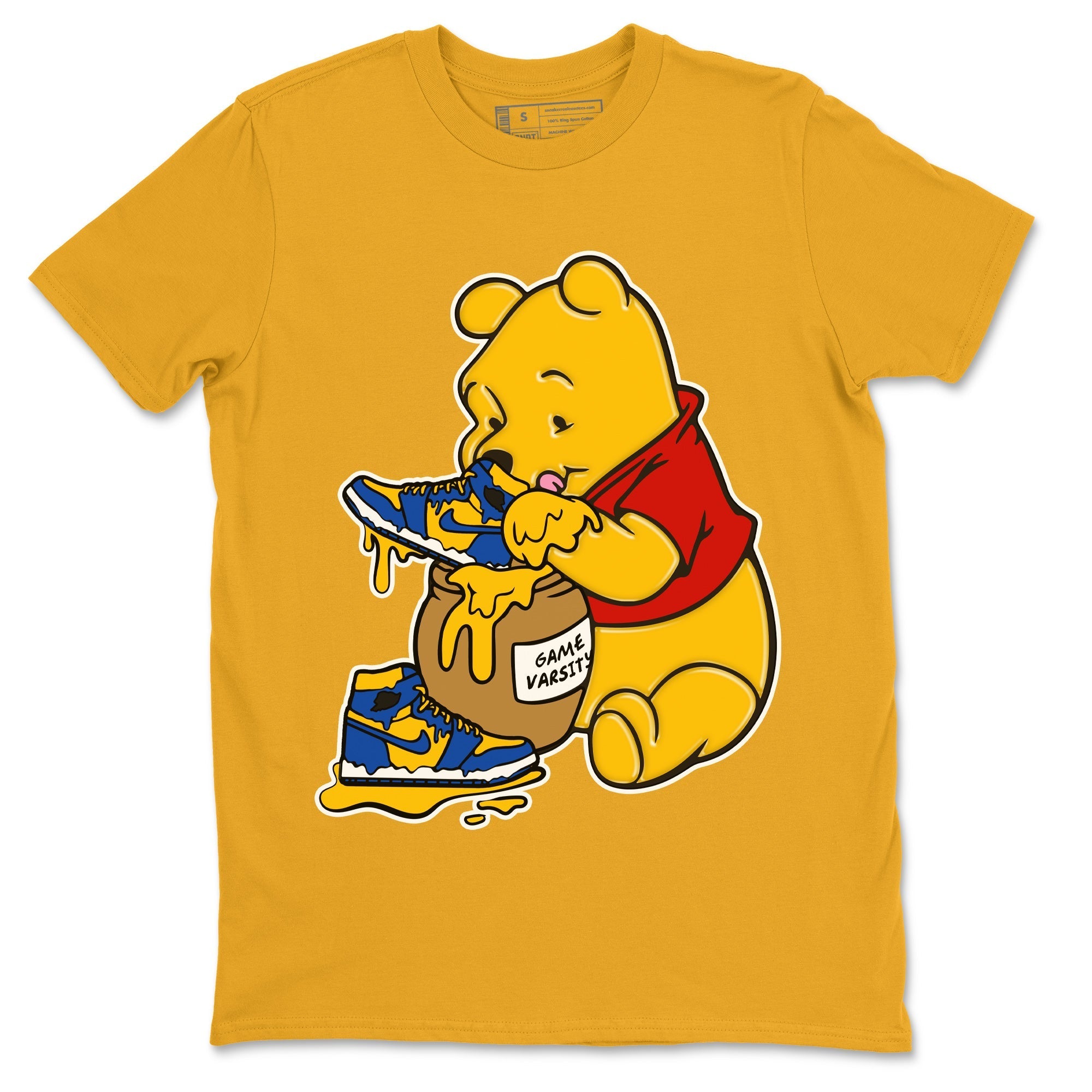 Jordan 1 Game Royal Varsity Maize Sneaker Match Tees Love Honey Sneaker Tees Jordan 1 Game Royal Varsity Maize Sneaker Release Tees Unisex Shirts