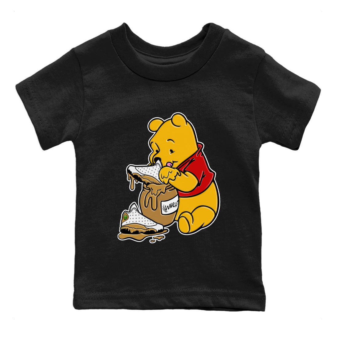 Jordan Retro 13 Wheat Sneaker Matching Tee Love Honey Streetwear Sneaker Shirt Air Jordan 13 Wheat Sneaker Release Tees Kids Shirts Black 2
