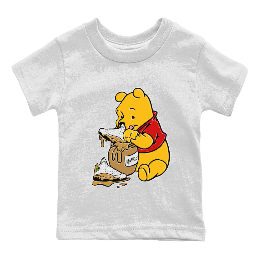 Jordan Retro 13 Wheat Sneaker Matching Tee Love Honey Streetwear Sneaker Shirt Air Jordan 13 Wheat Sneaker Release Tees Kids Shirts White 2