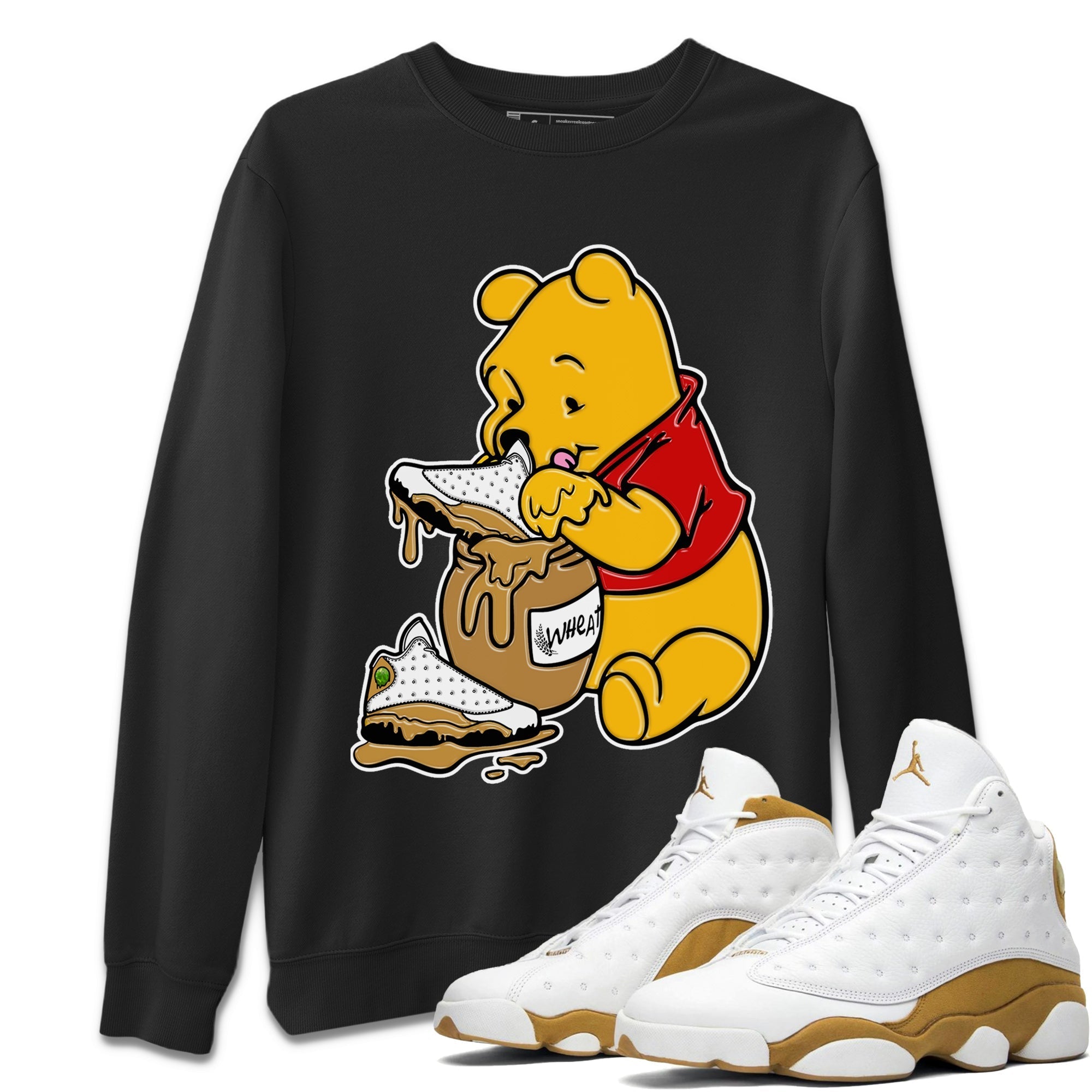 Jordan Retro 13 Wheat Sneaker Matching Tee Love Honey Streetwear Sneaker Shirt Air Jordan 13 Wheat Sneaker Release Tees Unisex Shirts Black 1