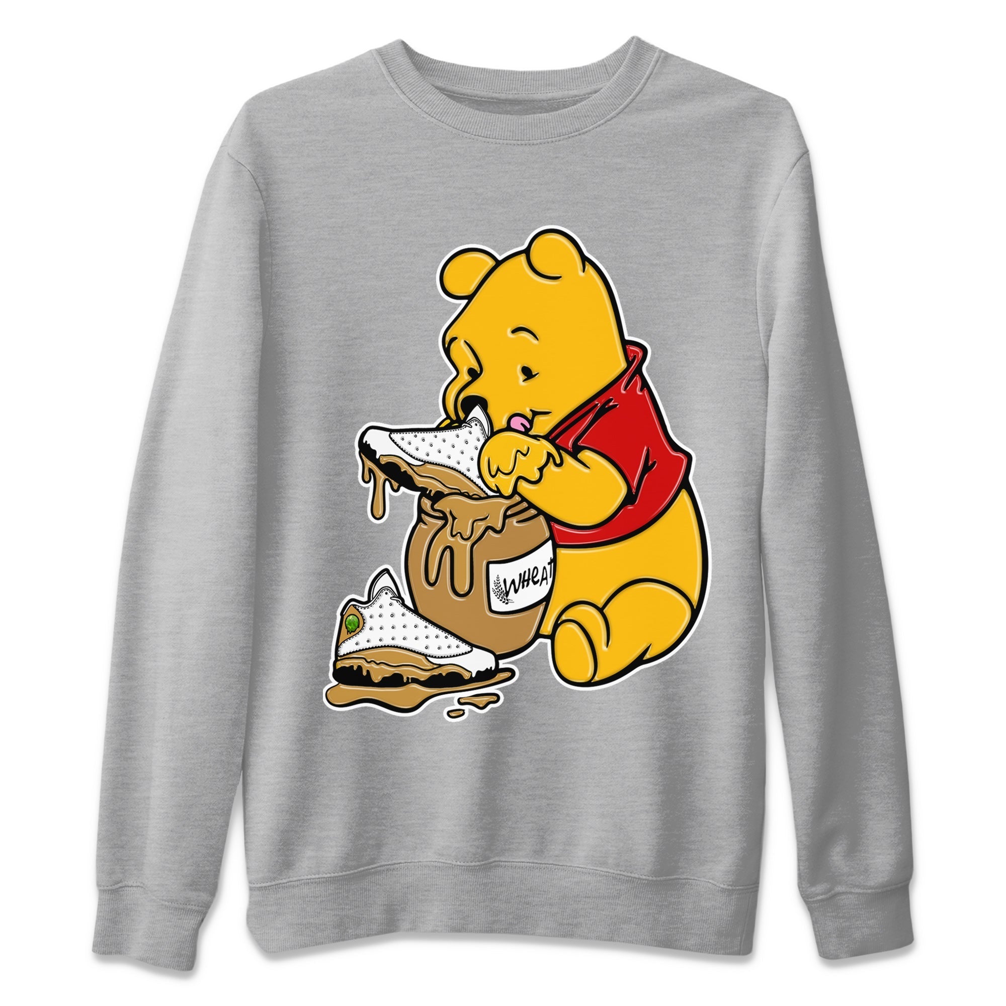 Jordan Retro 13 Wheat Sneaker Matching Tee Love Honey Streetwear Sneaker Shirt Air Jordan 13 Wheat Sneaker Release Tees Unisex Shirts Heather Grey 2