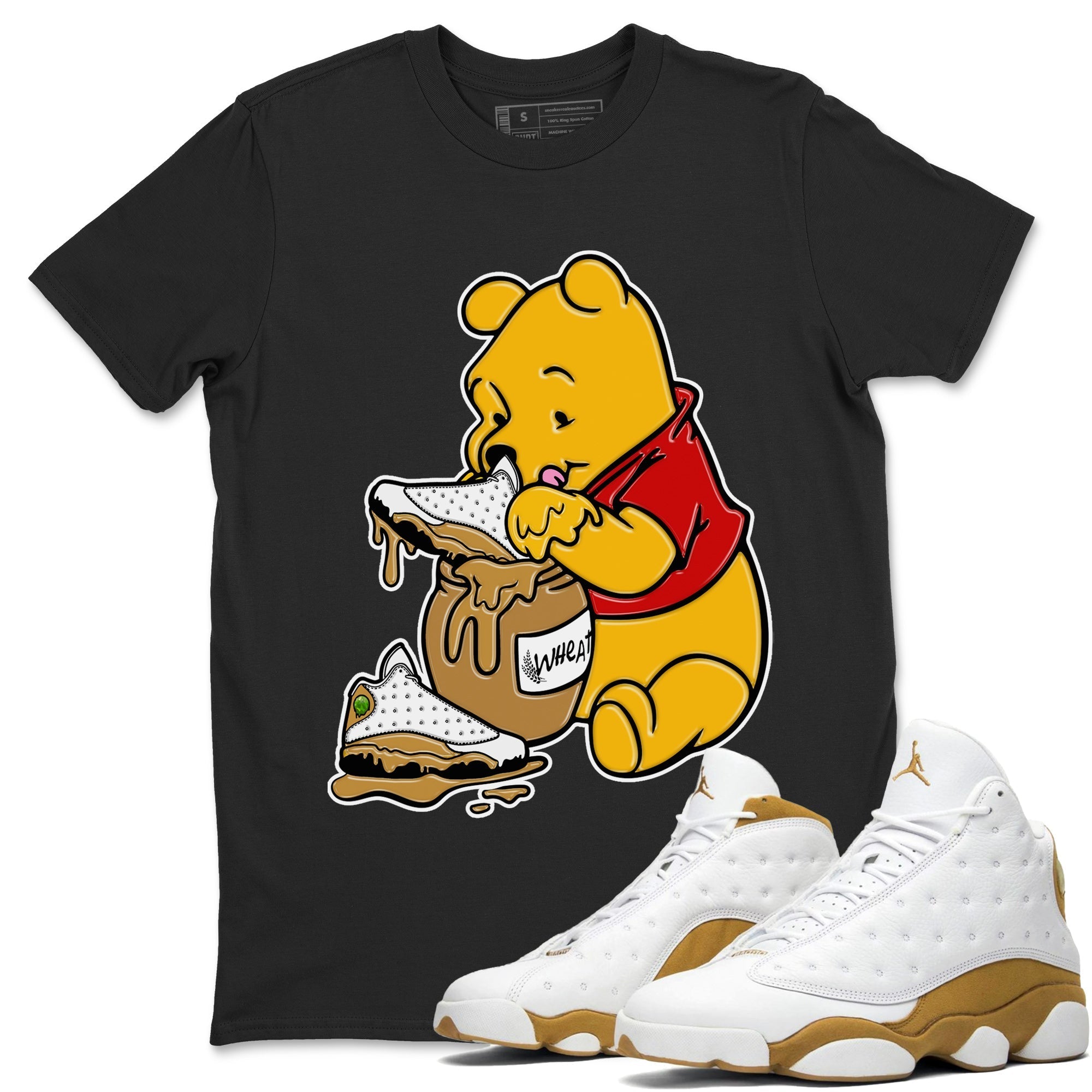 Jordan Retro 13 Wheat Sneaker Matching Tee Love Honey Streetwear Sneaker Shirt Air Jordan 13 Wheat Sneaker Release Tees Unisex Shirts Black 1