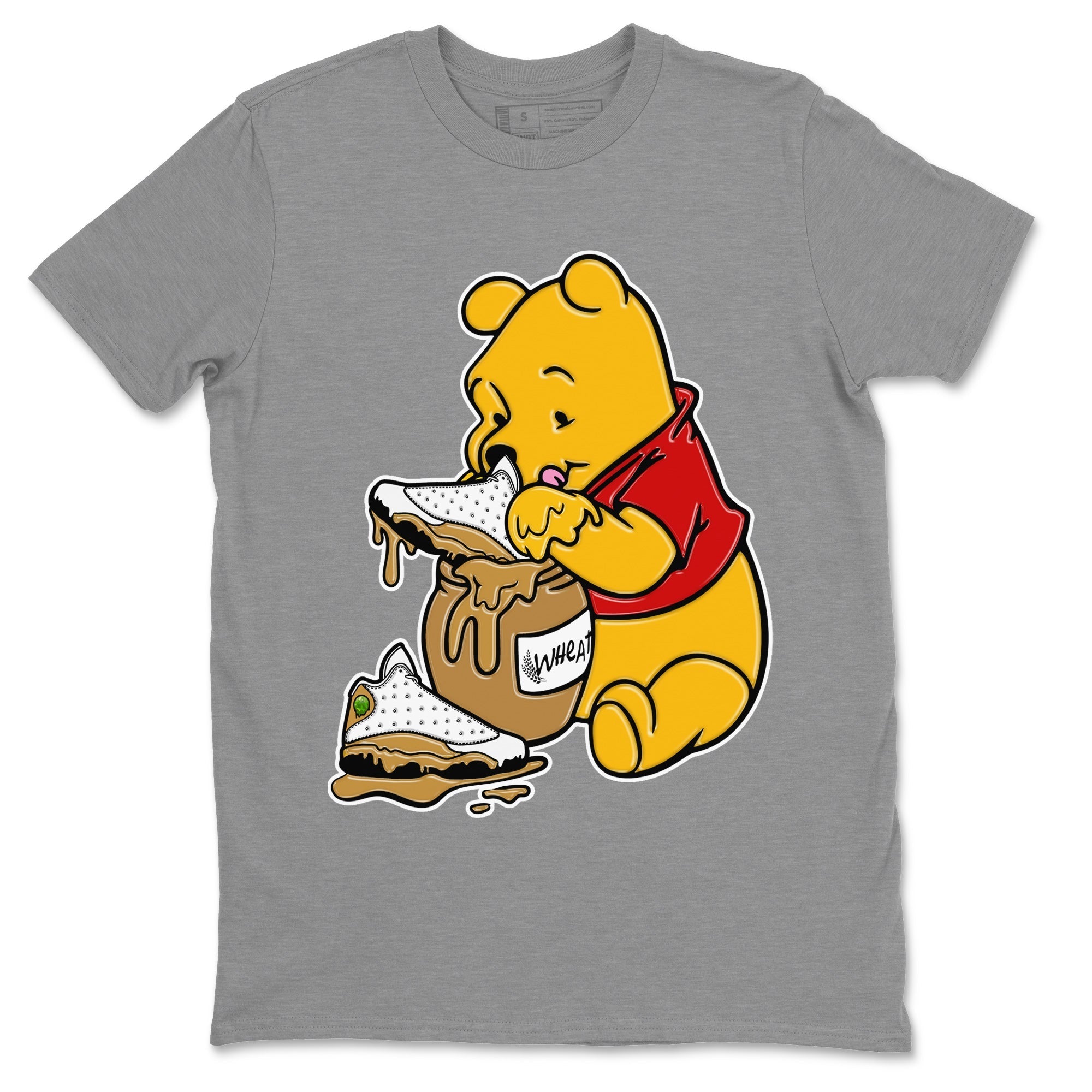 Jordan Retro 13 Wheat Sneaker Matching Tee Love Honey Streetwear Sneaker Shirt Air Jordan 13 Wheat Sneaker Release Tees Unisex Shirts Heather Grey 2