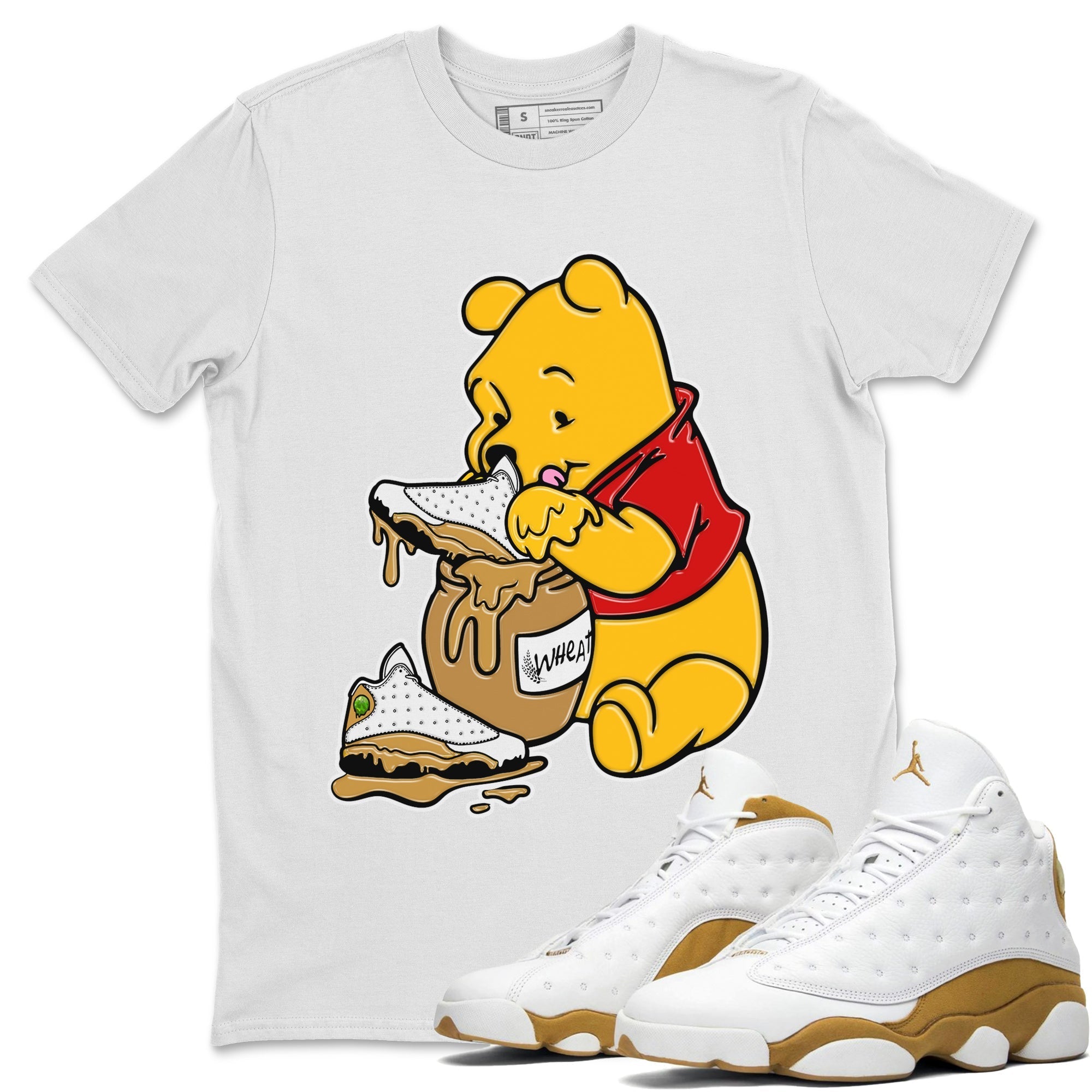 Jordan Retro 13 Wheat Sneaker Matching Tee Love Honey Streetwear Sneaker Shirt Air Jordan 13 Wheat Sneaker Release Tees Unisex Shirts White 1
