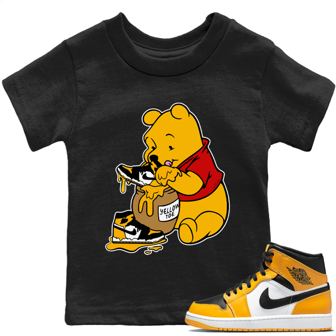 Love Honey Kids Tops - Air Jordan 1 Yellow Toe