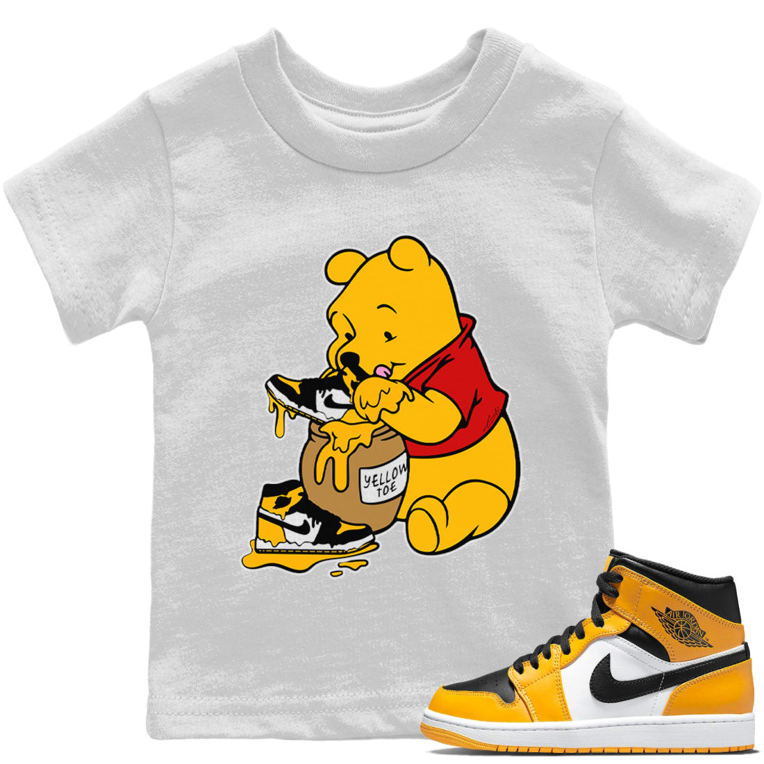 Love Honey Kids Tops - Air Jordan 1 Yellow Toe