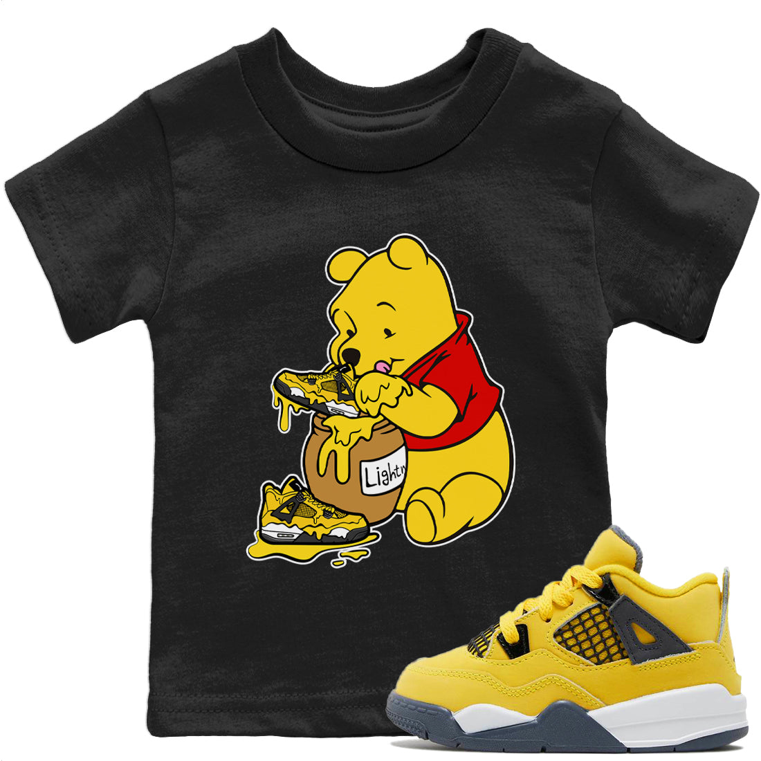 Jordan 4 Lightning Sneaker Match Tees Love Honey Sneaker Tees Jordan 4 Lightning Sneaker Release Tees Kids Shirts