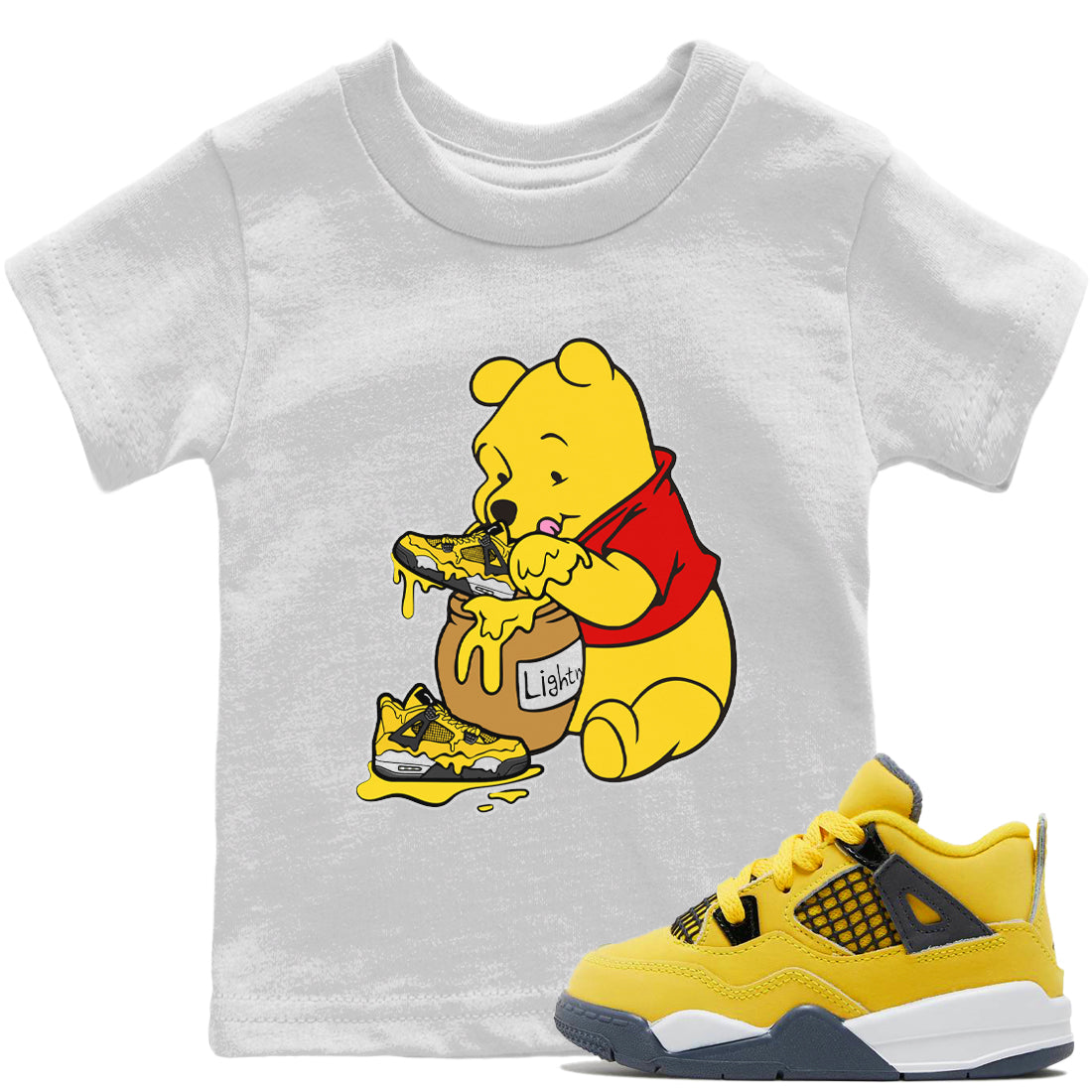 Jordan 4 Lightning Sneaker Match Tees Love Honey Sneaker Tees Jordan 4 Lightning Sneaker Release Tees Kids Shirts