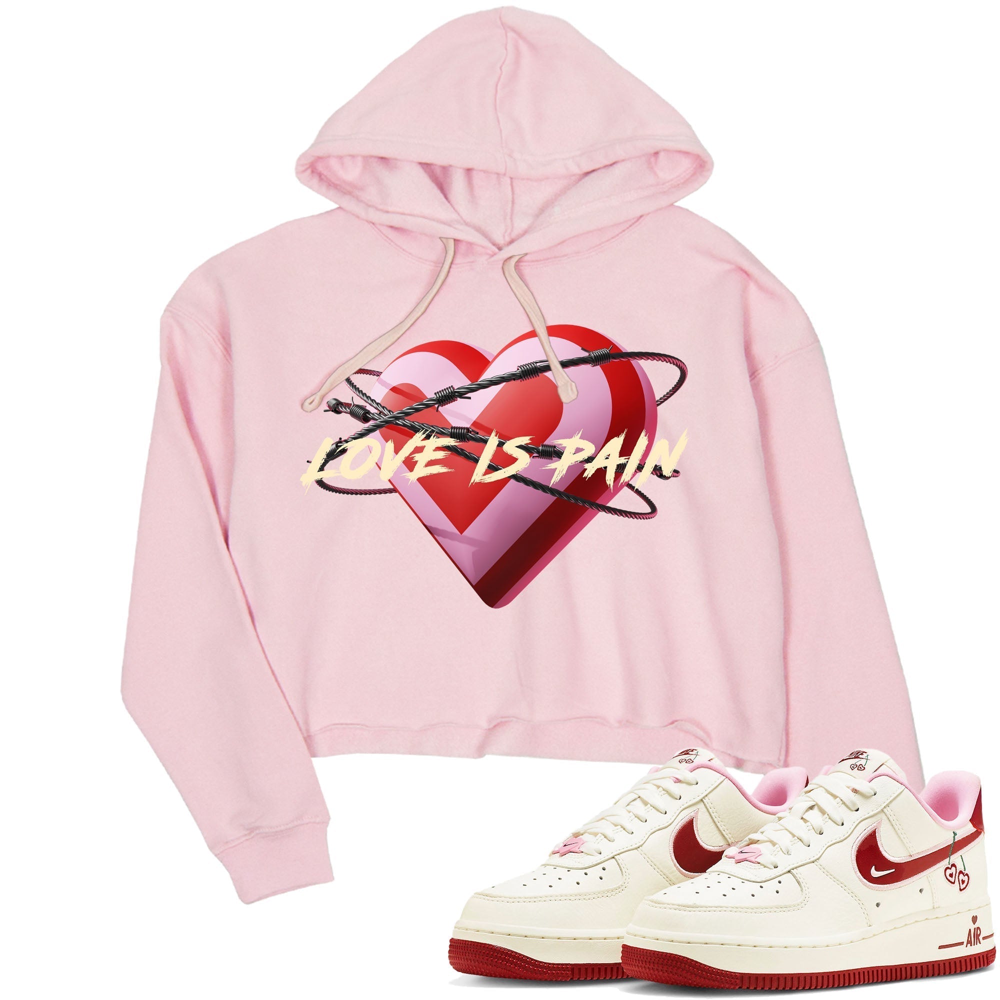 Air Force 1 Valentines Day Sneaker Match Tees Love Is Pain Sneaker Tees Air Force 1 Valentines Day Jordan to match sneaker T-Shirt Women's Shirts
