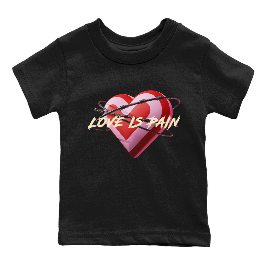 Air Force 1 Valentines Day Sneaker Match Tees Love Is Pain Sneaker Tees Air Force 1 Valentines Day Jordan to match sneaker T-Shirt Kids Shirts