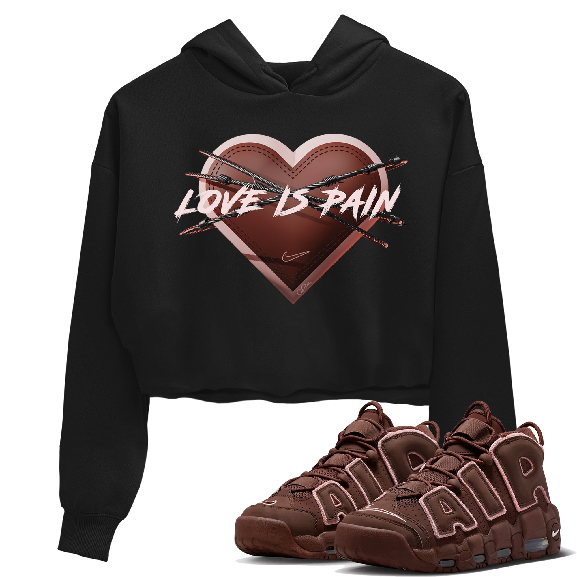 Air More Uptempo Valentines Day Sneaker Match Tees Love is Pain Sneaker Tees Air More Uptempo Valentines Day Jordan to match sneaker T-Shirt Women's Shirts