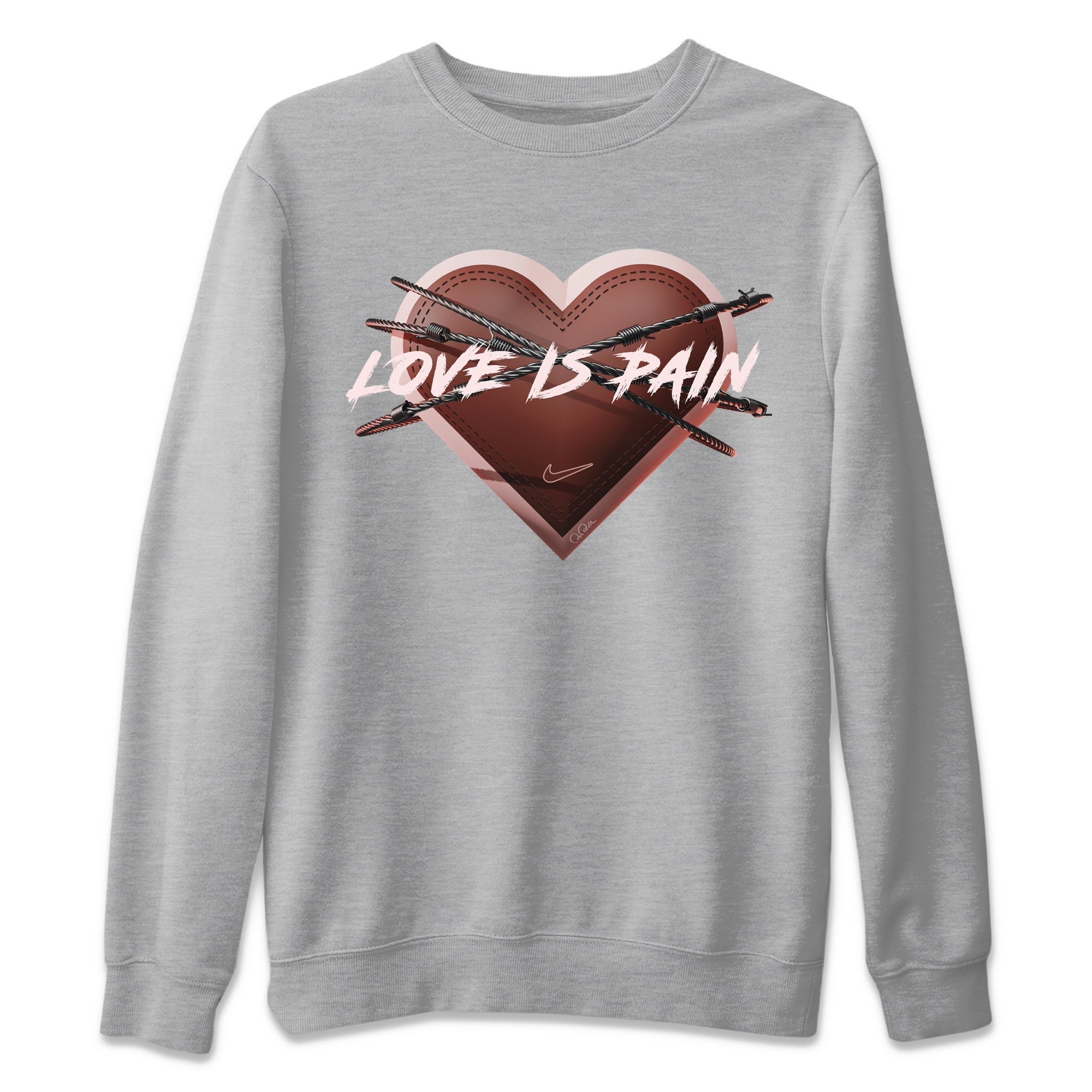 Air More Uptempo Valentines Day Sneaker Match Tees Love is Pain Sneaker Tees Air More Uptempo Valentines Day Jordan to match sneaker T-Shirt Crew Neck Shirts