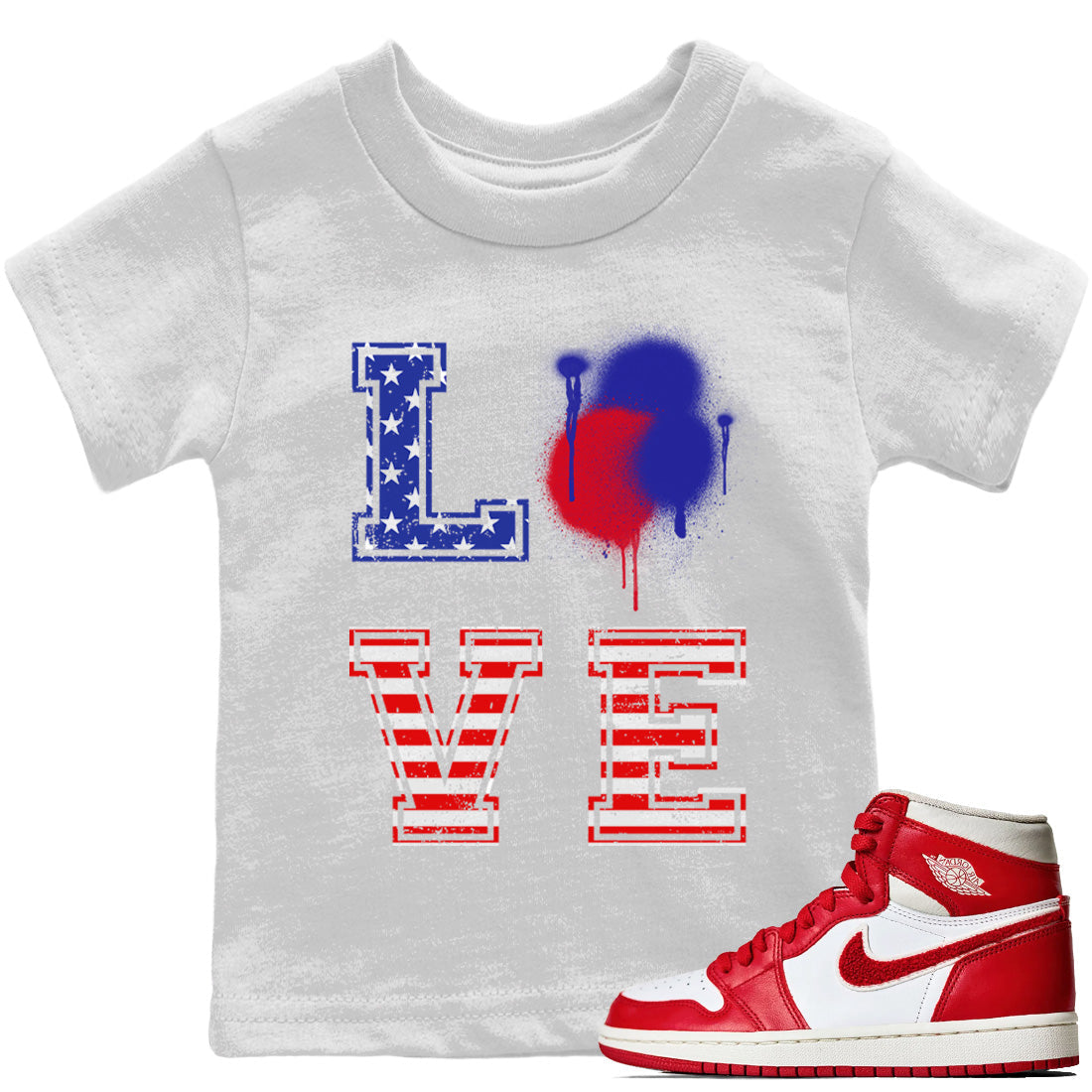 Jordan 1 Newstalgia Sneaker Matching T-Shirt LOVE Sneaker Tees Jordan 1 Newstalgia Sneaker Release Tees Kids Shirts