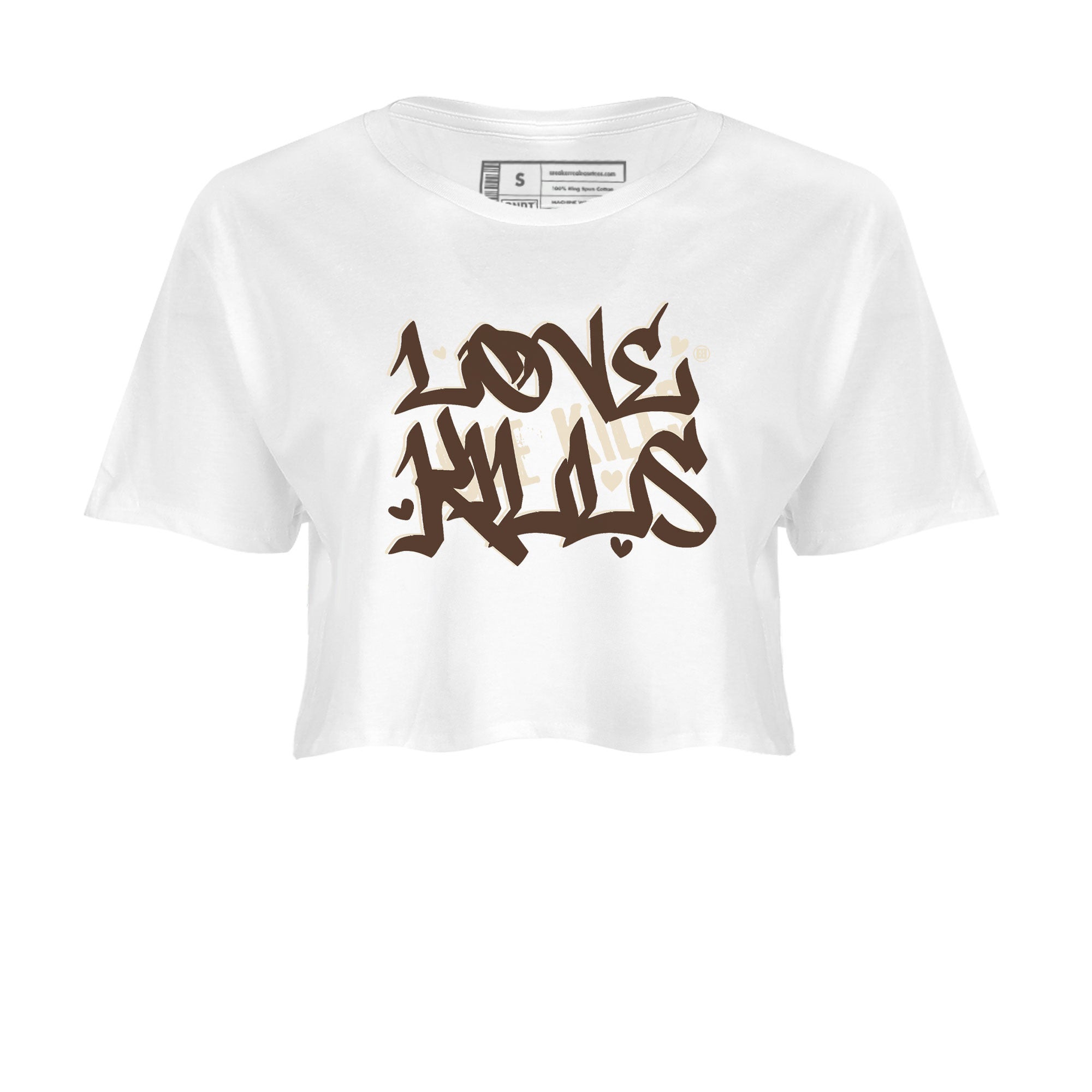 Dunk Low WMNS Cacao Wow sneaker sneaker shirt to match jordans Love Kills sneaker match tees Dunk Cacao Wow Drip Gear Zone White 2 Crop T-Shirt