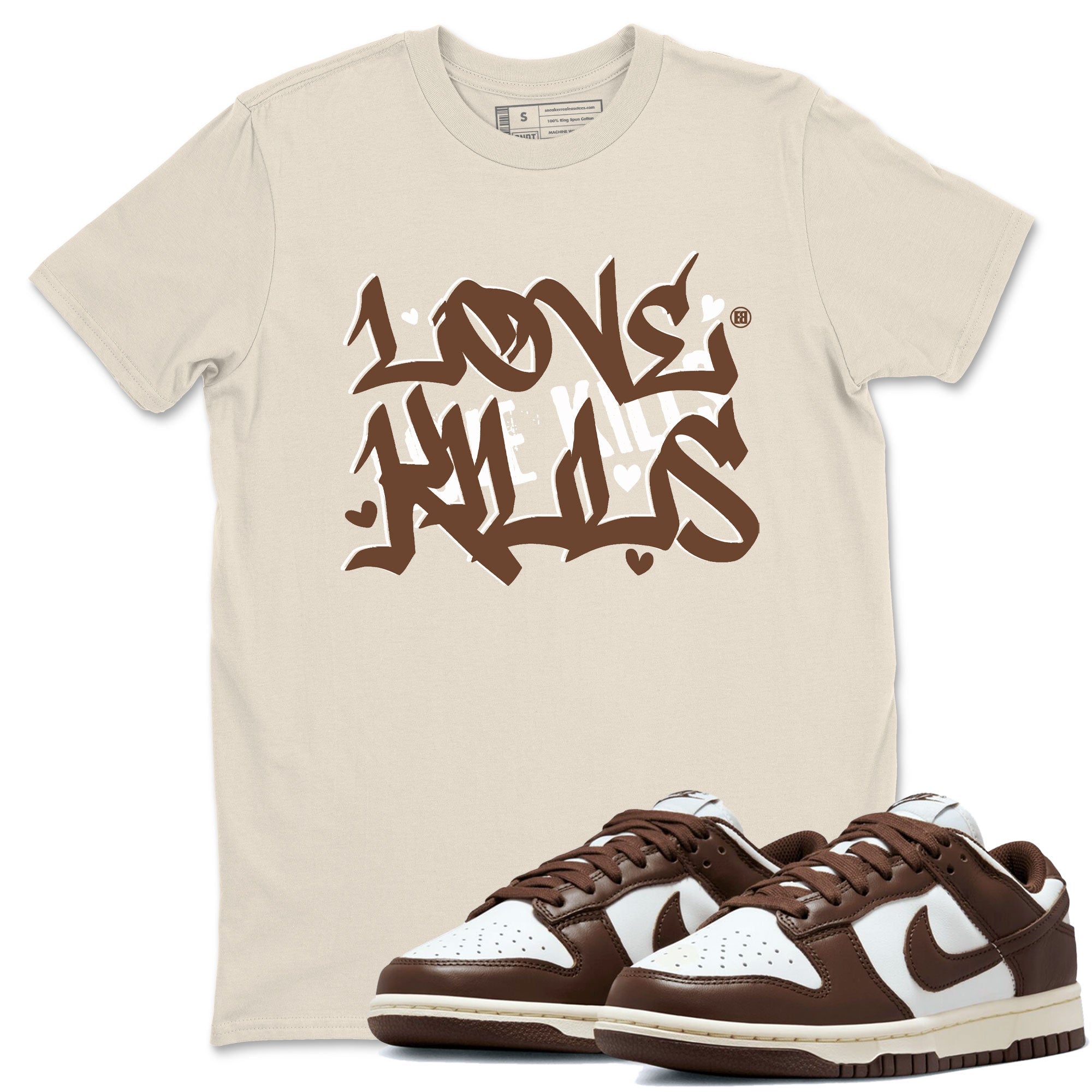 Dunk Low WMNS Cacao Wow sneaker sneaker shirt to match jordans Love Kills sneaker match tees Dunk Cacao Wow Drip Gear Zones Short Sleeve Unisex Cotton Sneaker Matching T-Shirt Natural 1 T-Shirt