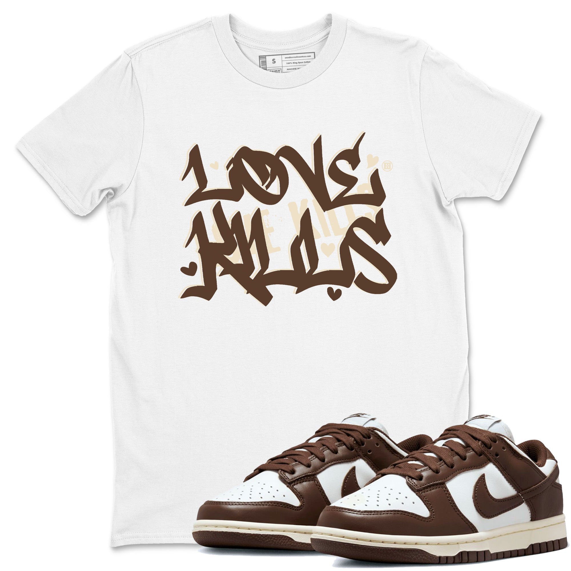Dunk Low WMNS Cacao Wow sneaker sneaker shirt to match jordans Love Kills sneaker match tees Dunk Cacao Wow Drip Gear Zones Short Sleeve Unisex Cotton Sneaker Matching T-Shirt White 1 T-Shirt