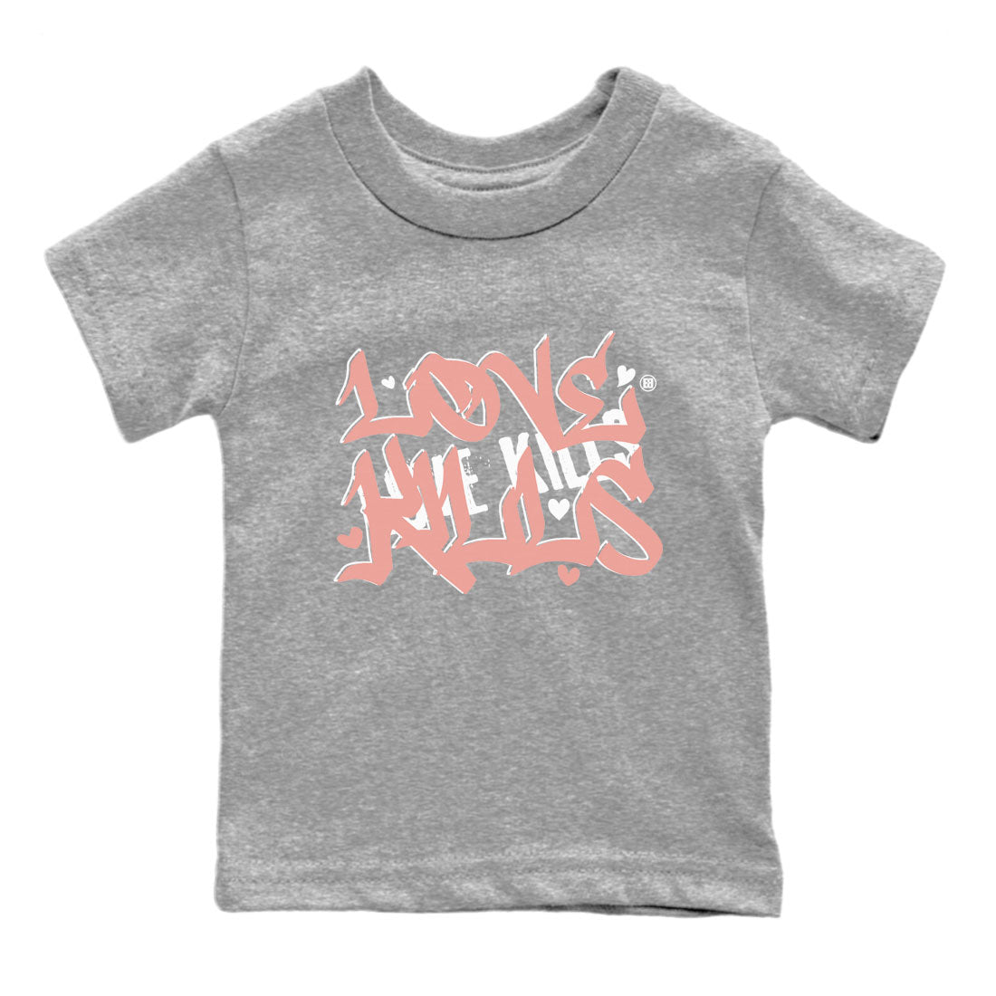 Dunks Low Rose Whisper shirt to match jordans Love Kills Streetwear Sneaker Shirt Dunk Rose Whisper Drip Gear Zone Sneaker Matching Clothing Baby Toddler Heather Grey 2 T-Shirt