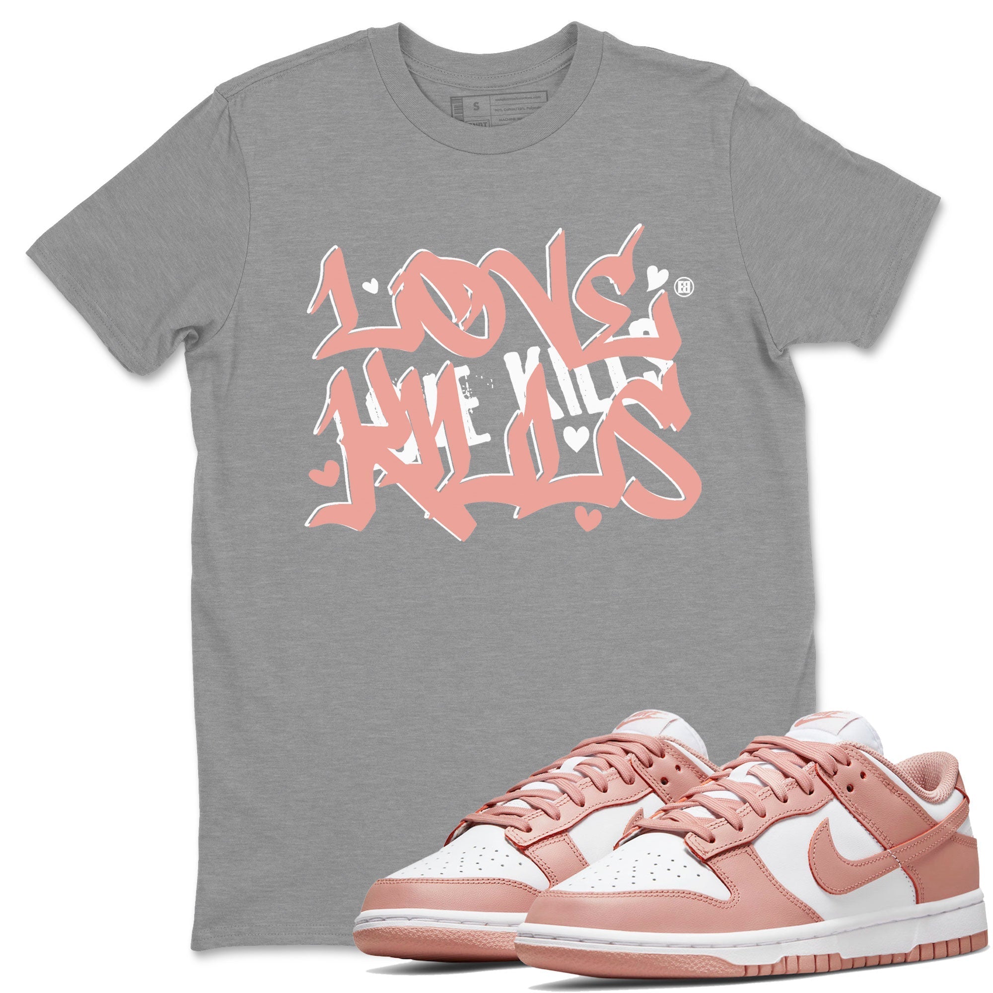 Dunks Low Rose Whisper shirt to match jordans Love Kills Streetwear Sneaker Shirt Dunk Rose Whisper Drip Gear Zone Sneaker Matching Clothing Unisex Heather Grey 1 T-Shirt