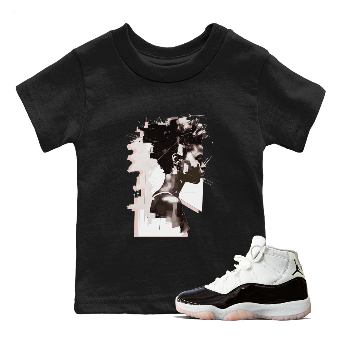 11s WMNS Neapolitan shirt to match jordans Love Memory sneaker tees Air Jordan 11 Neapolitan Drip Gear Zone Sneaker Matching Shirt Baby Toddler Black 1 T-Shirt