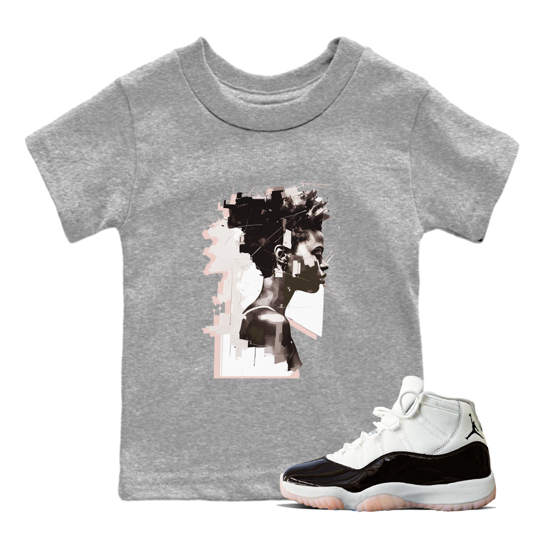 11s WMNS Neapolitan shirt to match jordans Love Memory sneaker tees Air Jordan 11 Neapolitan Drip Gear Zone Sneaker Matching Shirt Baby Toddler Heather Grey 1 T-Shirt