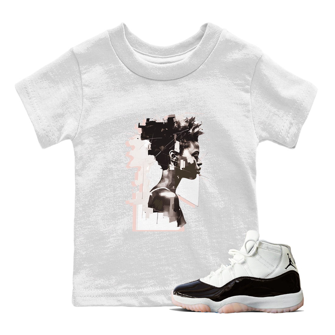 11s WMNS Neapolitan shirt to match jordans Love Memory sneaker tees Air Jordan 11 Neapolitan Drip Gear Zone Sneaker Matching Shirt Baby Toddler White 1 T-Shirt