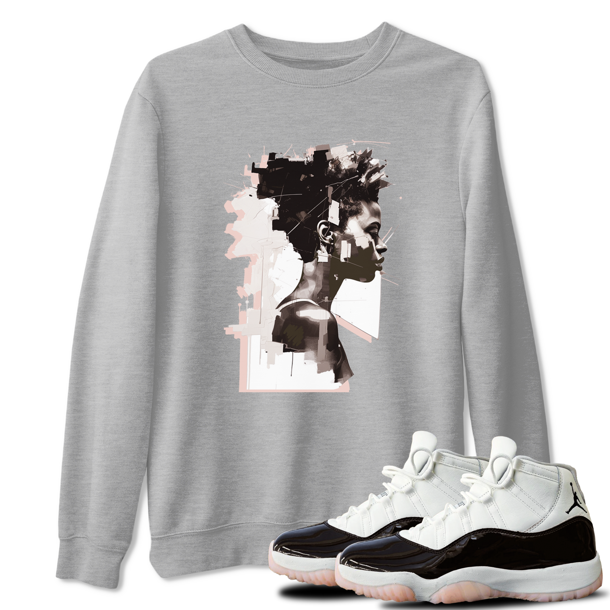 11s WMNS Neapolitan shirt to match jordans Love Memory sneaker tees Air Jordan 11 Neapolitan Drip Gear Zone Sneaker Matching Shirt Unisex Heather Grey 1 T-Shirt