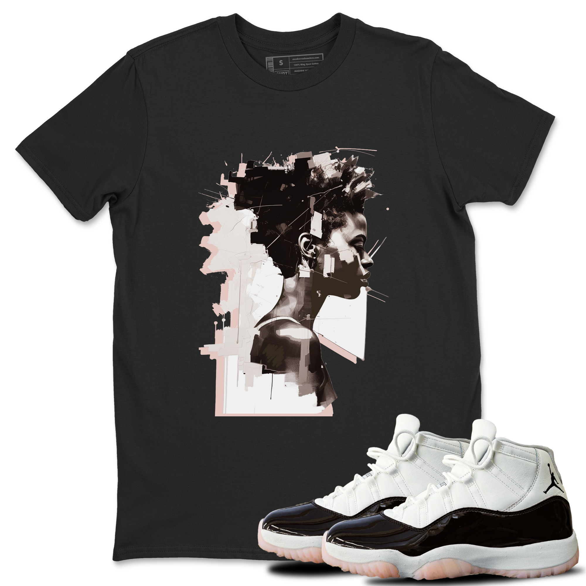 11s WMNS Neapolitan shirt to match jordans Love Memory sneaker tees Air Jordan 11 Neapolitan Drip Gear Zone Sneaker Matching Shirt Unisex Black 1 T-Shirt