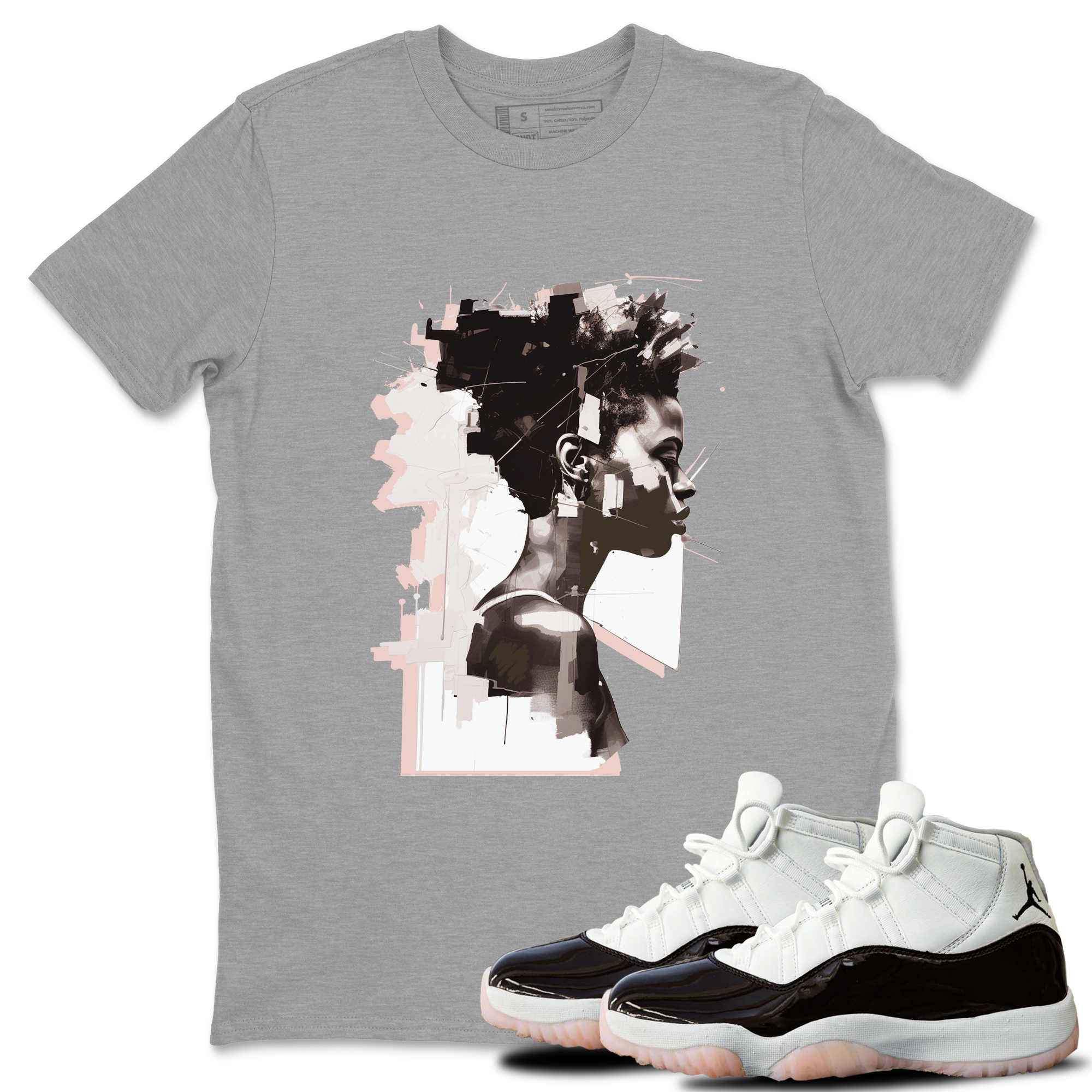11s WMNS Neapolitan shirt to match jordans Love Memory sneaker tees Air Jordan 11 Neapolitan Drip Gear Zone Sneaker Matching Shirt Unisex Heather Grey 1 T-Shirt