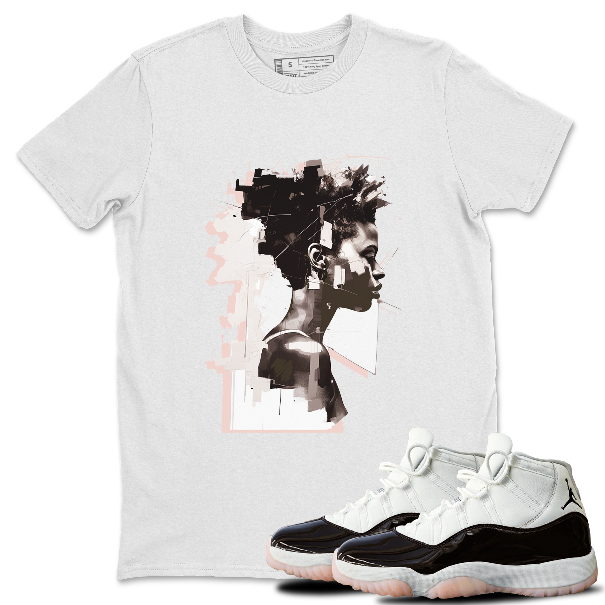 11s WMNS Neapolitan shirt to match jordans Love Memory sneaker tees Air Jordan 11 Neapolitan Drip Gear Zone Sneaker Matching Shirt Unisex White 1 T-Shirt