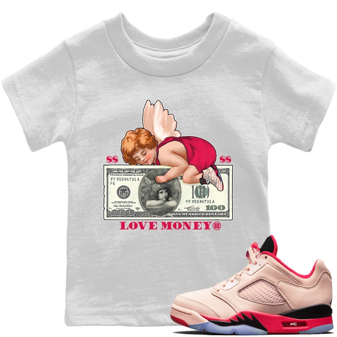 Jordan 5 Girls That Hoop Sneaker Matching T-Shirt Love Money Sneaker Tees Jordan 5 Girls That Hoop Sneaker Release Tees Kids Shirts